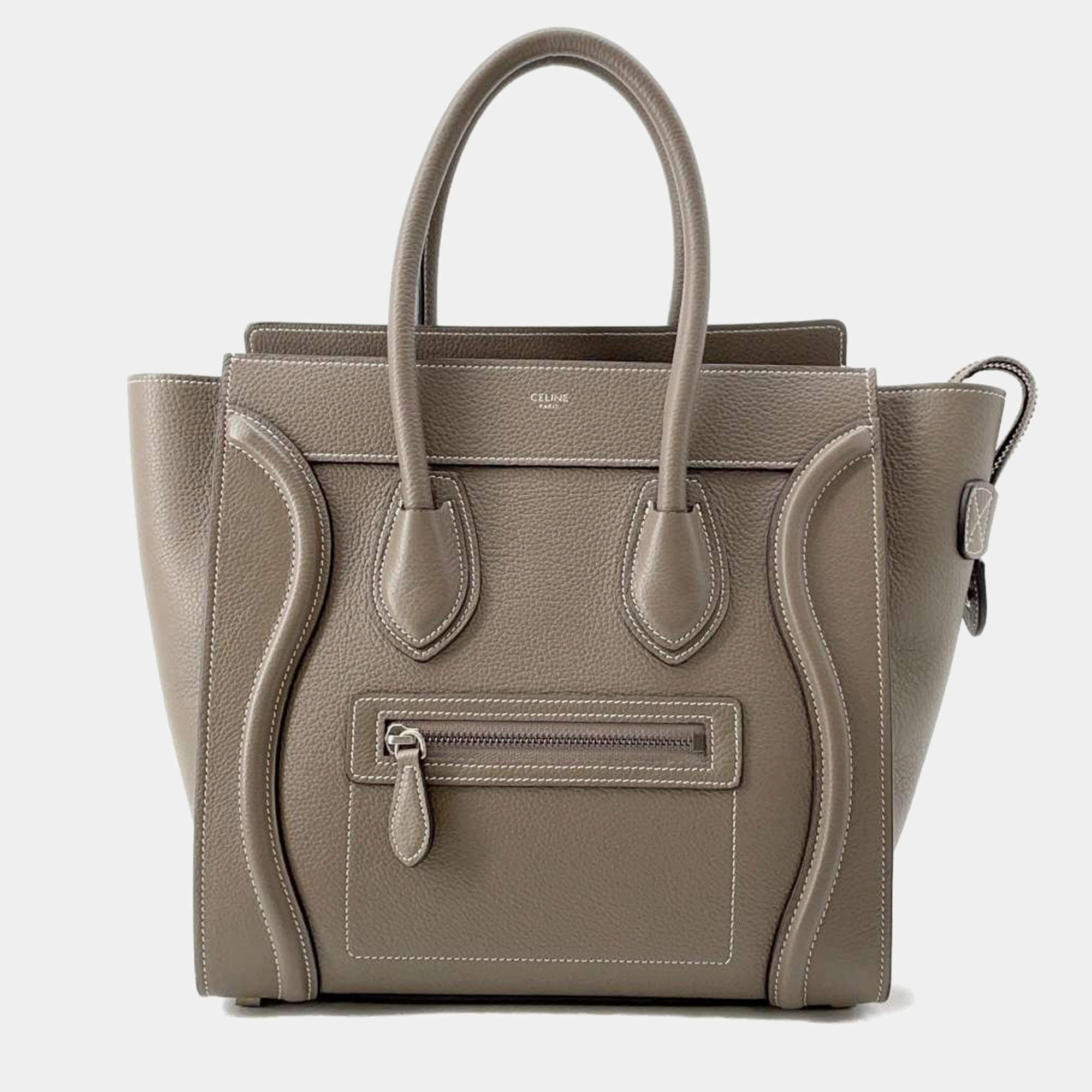 Celine  Leather Micro Luggage Satchel Bag