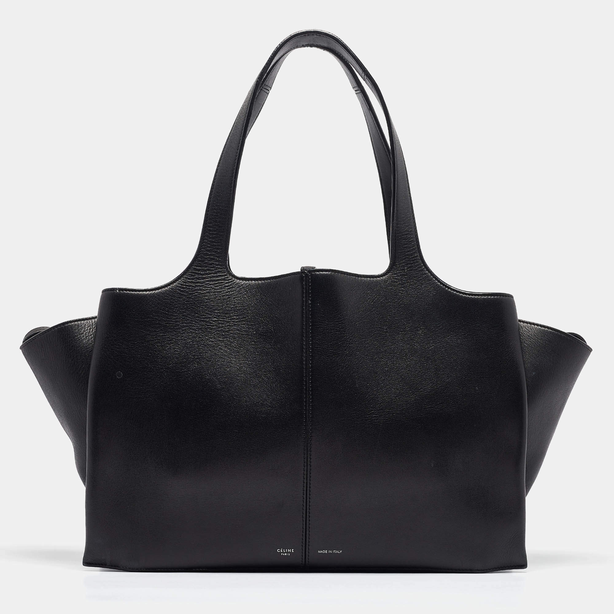 Pre Owned Celine Black Leather Trifold Bag