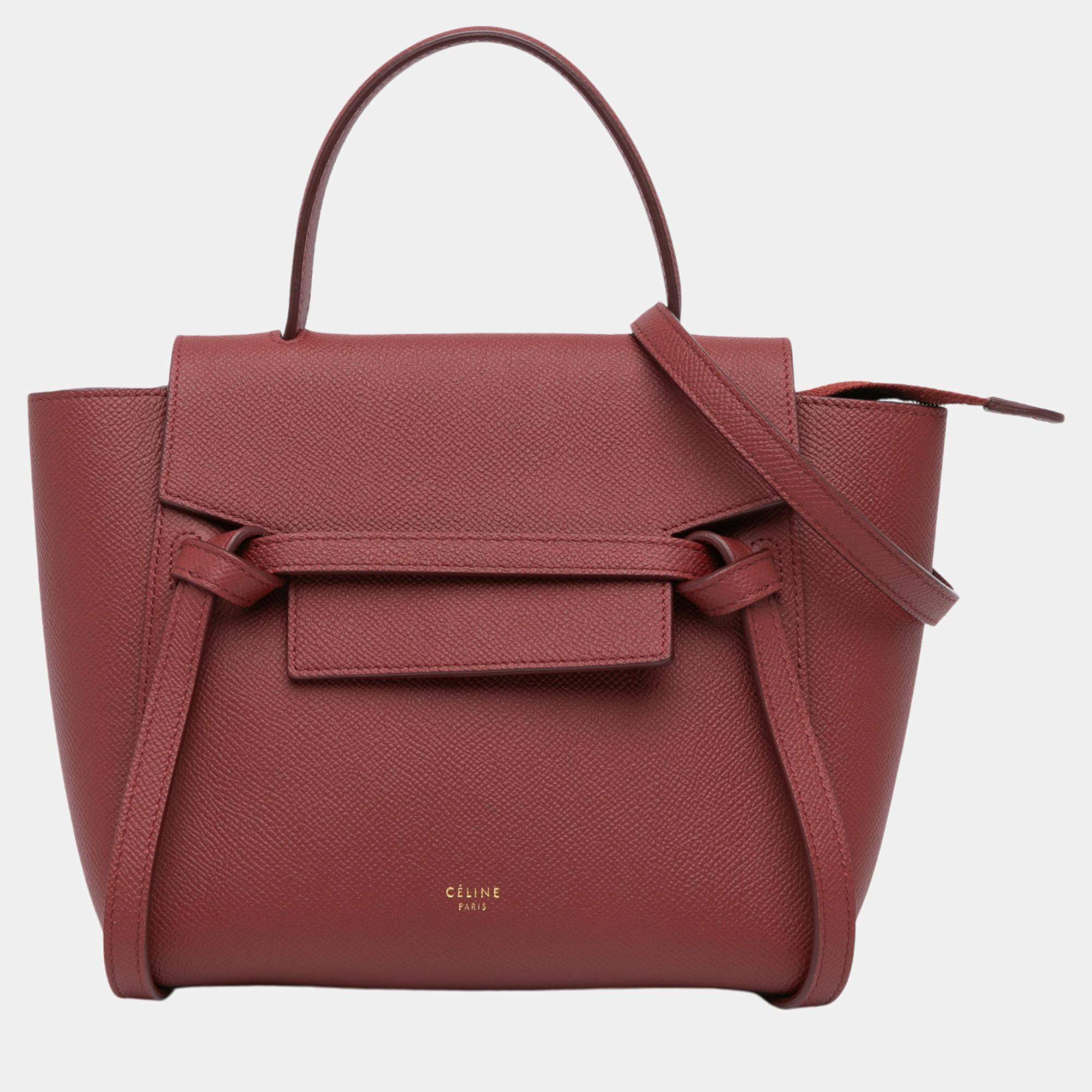 Celine Red Micro Calfskin Belt Bag Satchel