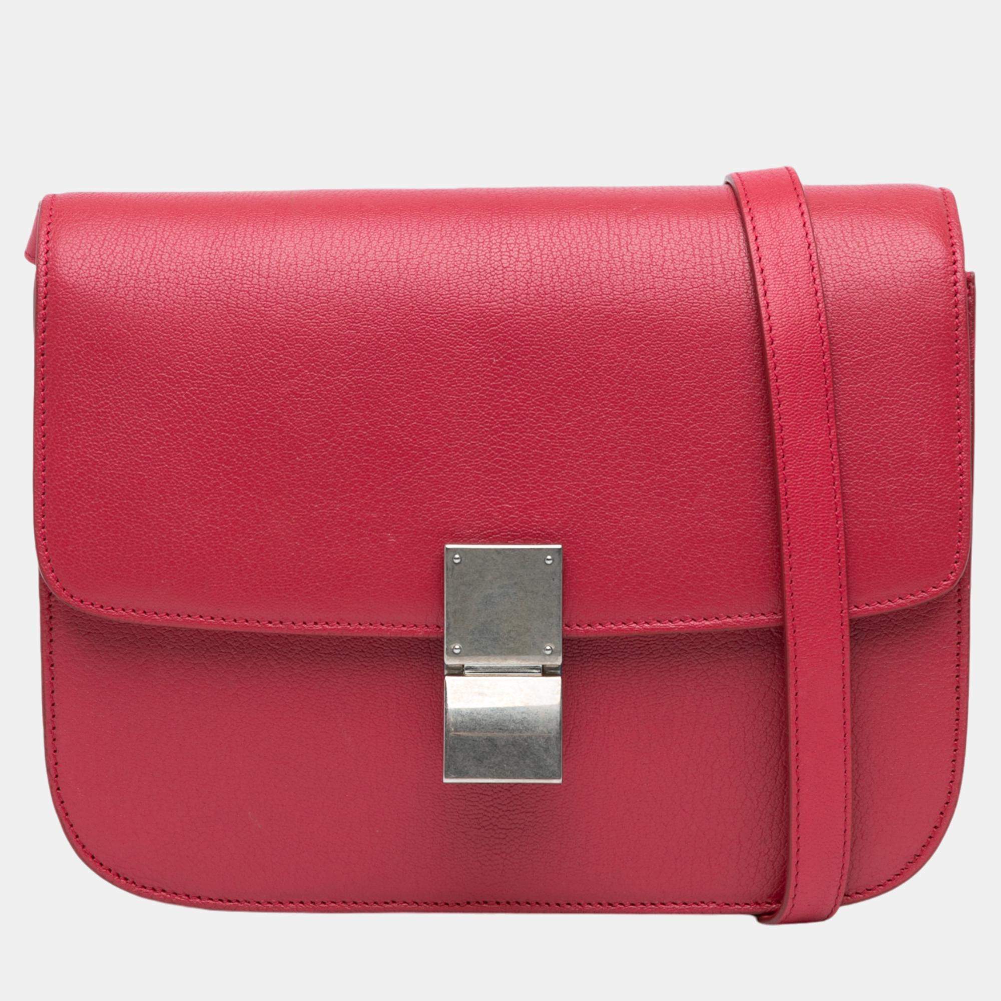 Celine Red Small Calfskin Classic Box