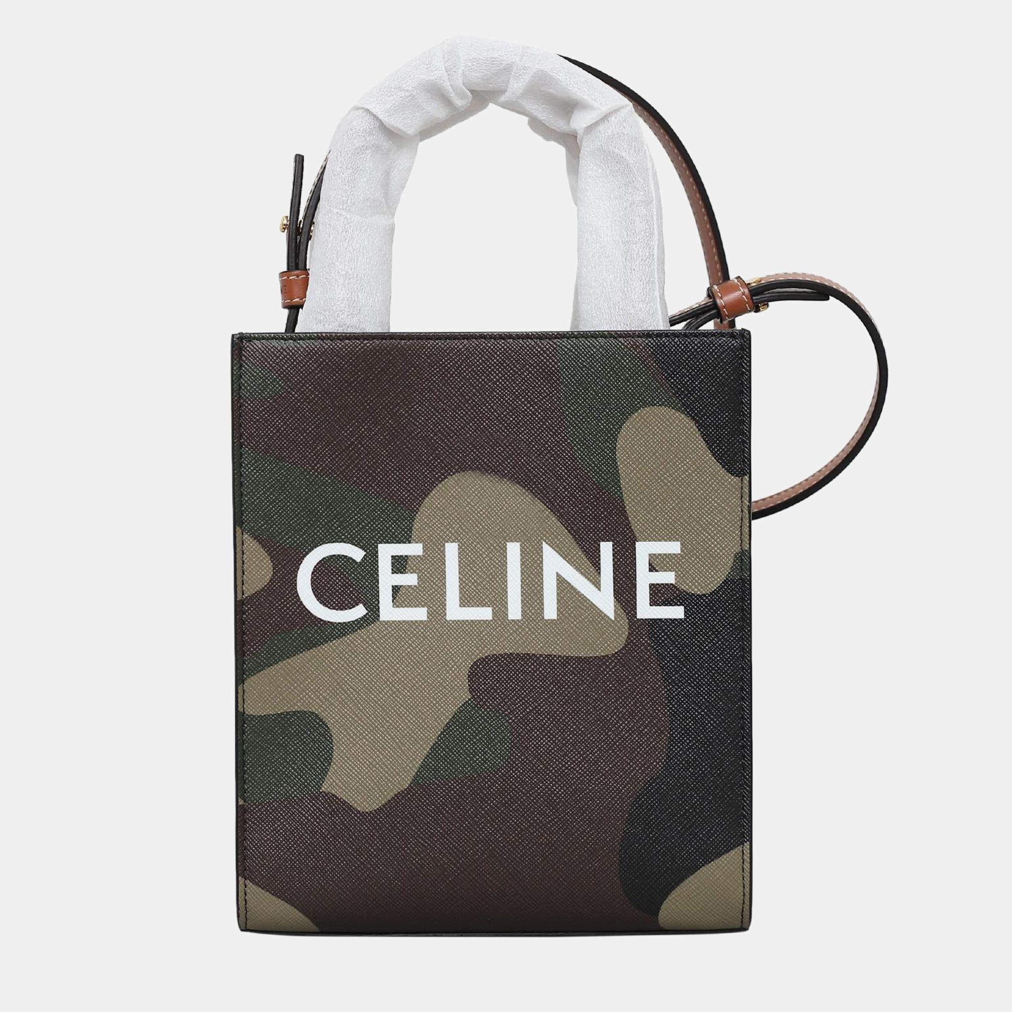 Celine Camouflage Mini Cabas Vertical Bag