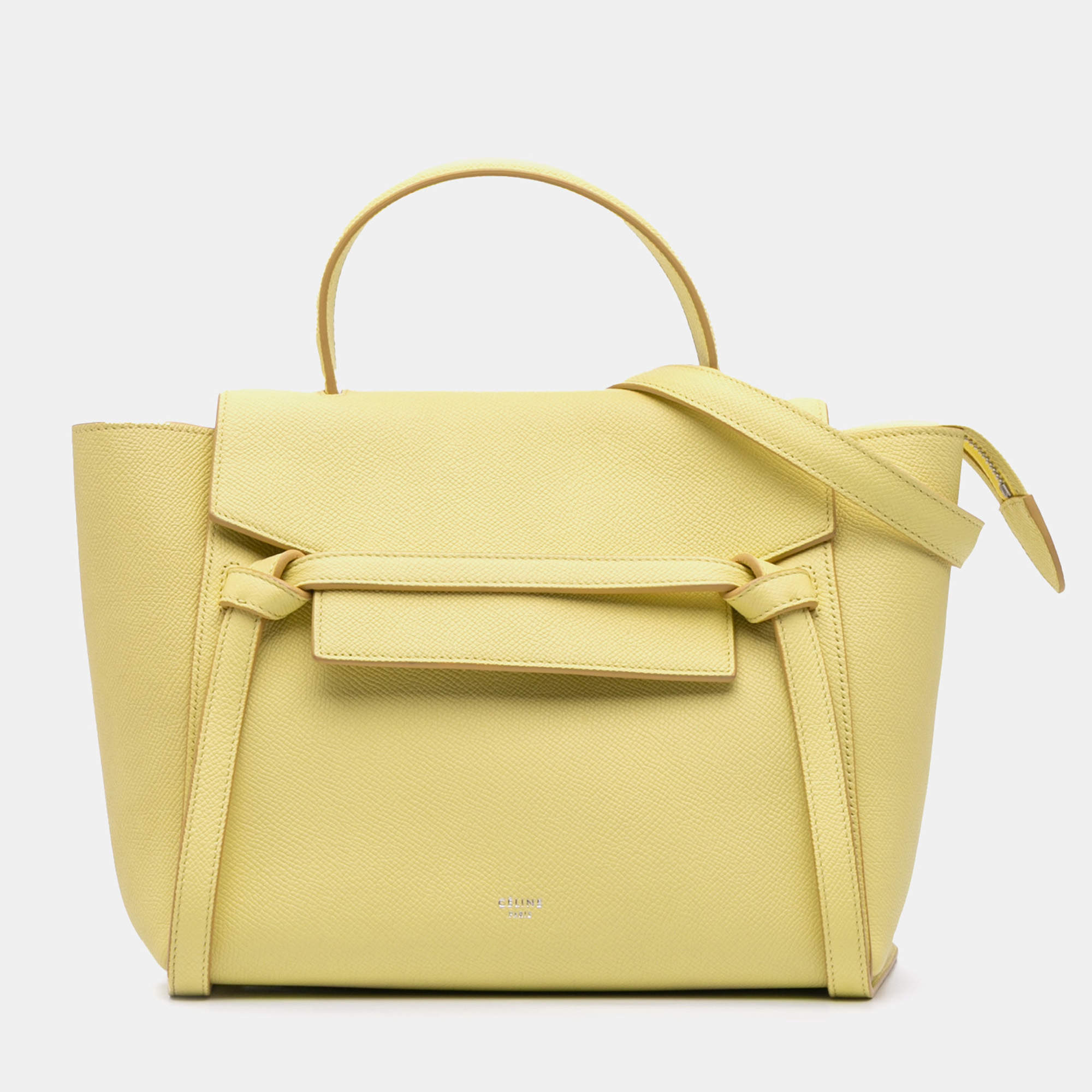 Celine Yellow Micro Grained Calfskin Belt Bag