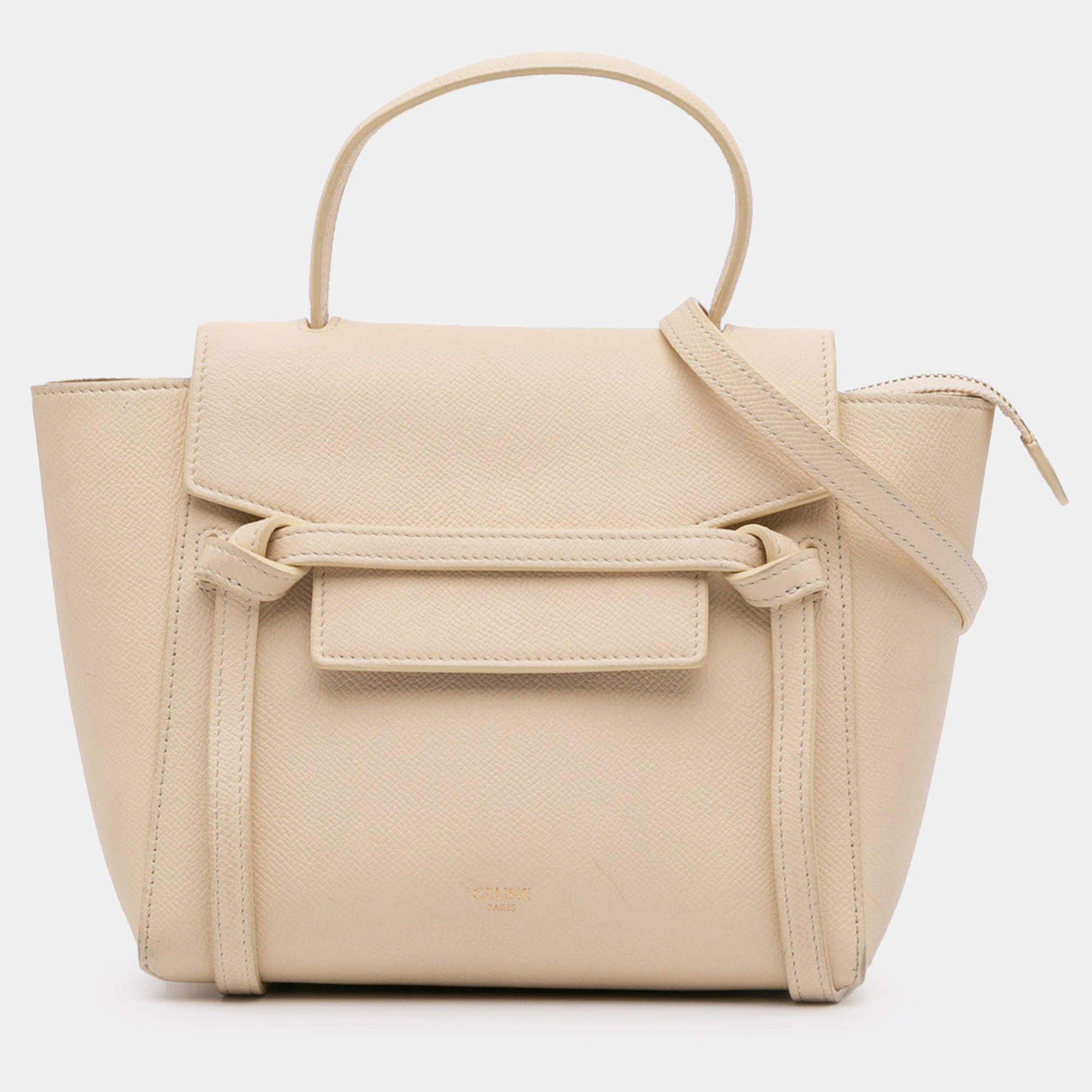 Celine Beige Nano Grained Calfskin Belt Bag