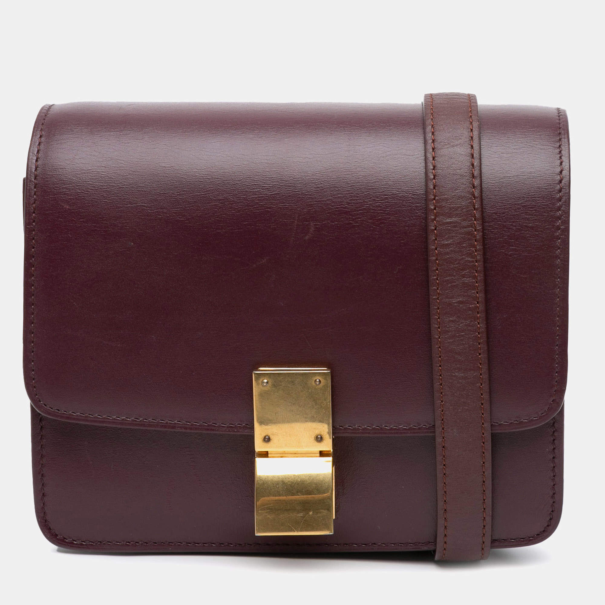 Celine Red Small Calfskin Classic Box Bag