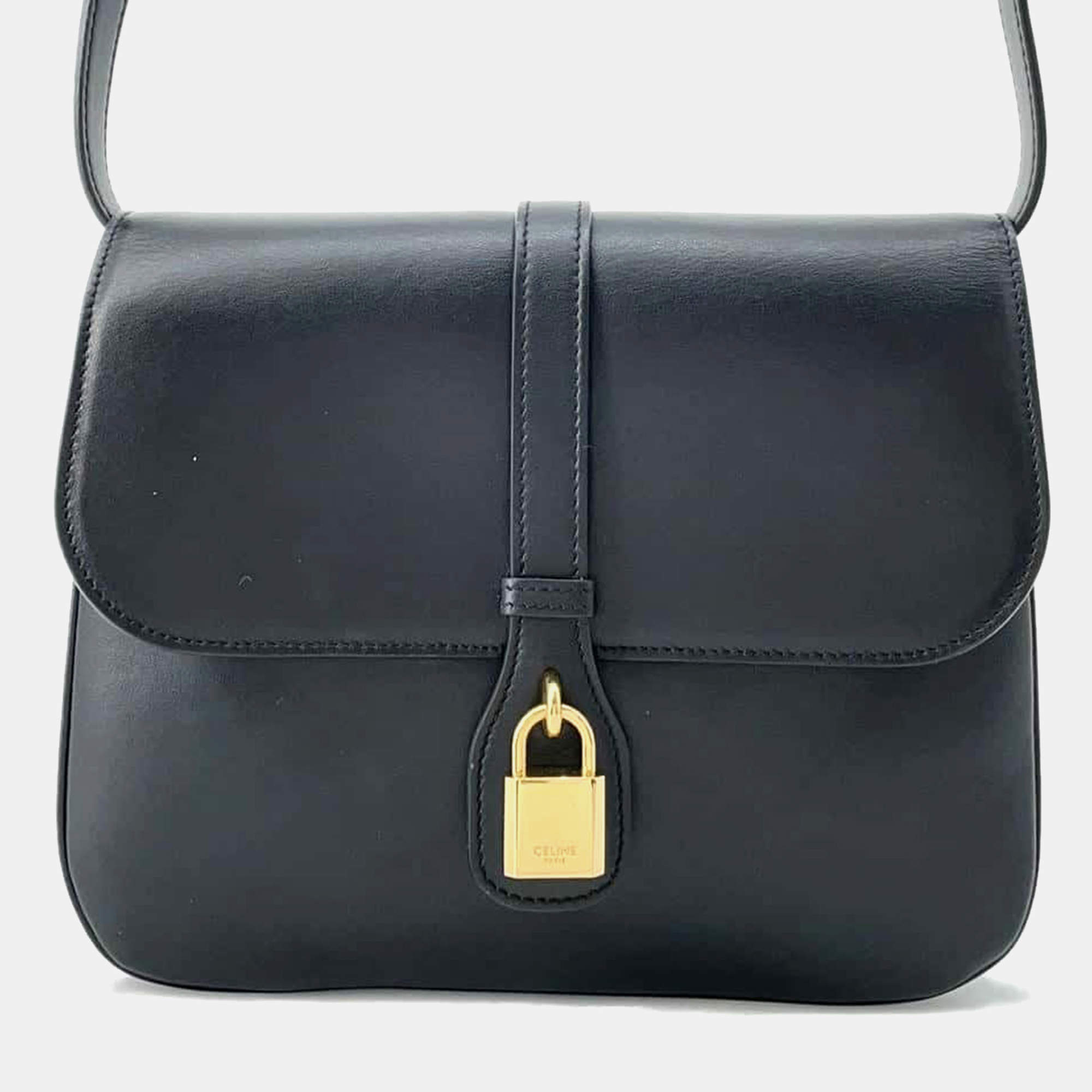 Celine Black Calf Leather Taboo Medium Shoulder Bag