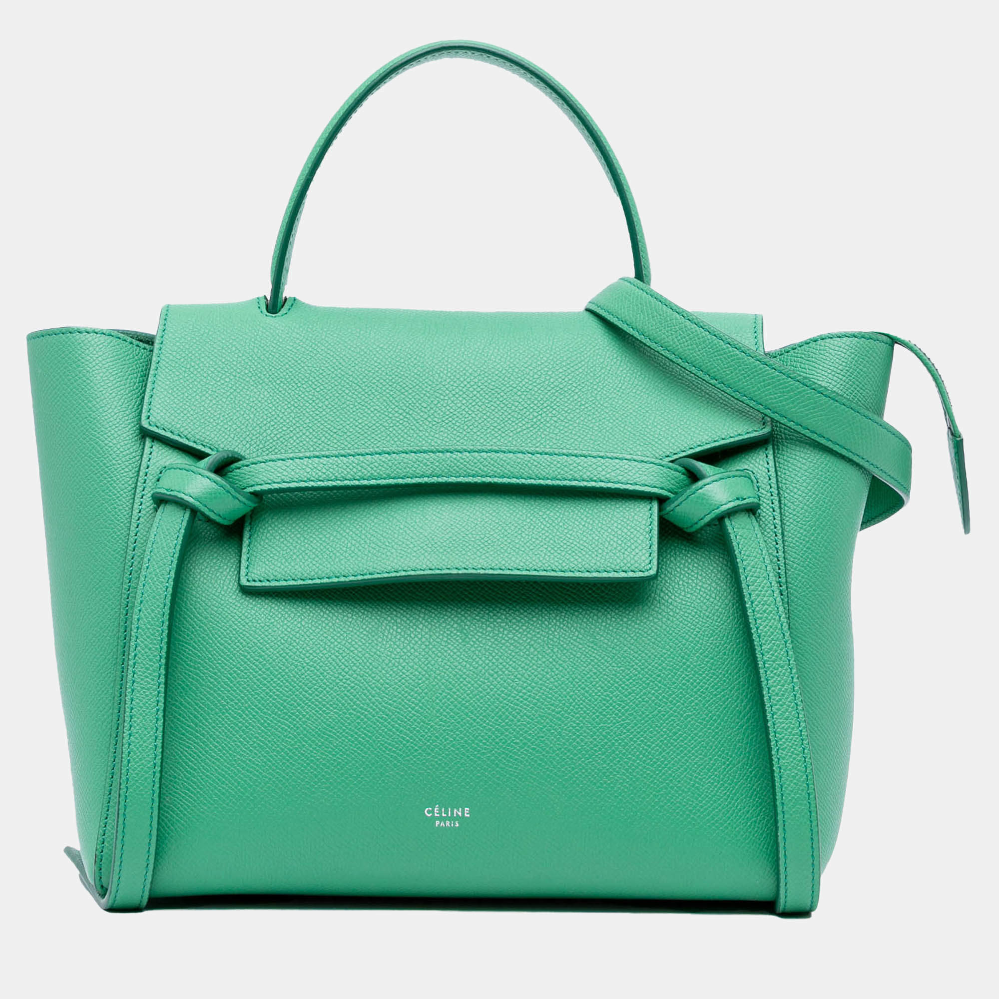 Celine Green Micro Grained Calfskin Belt Bag