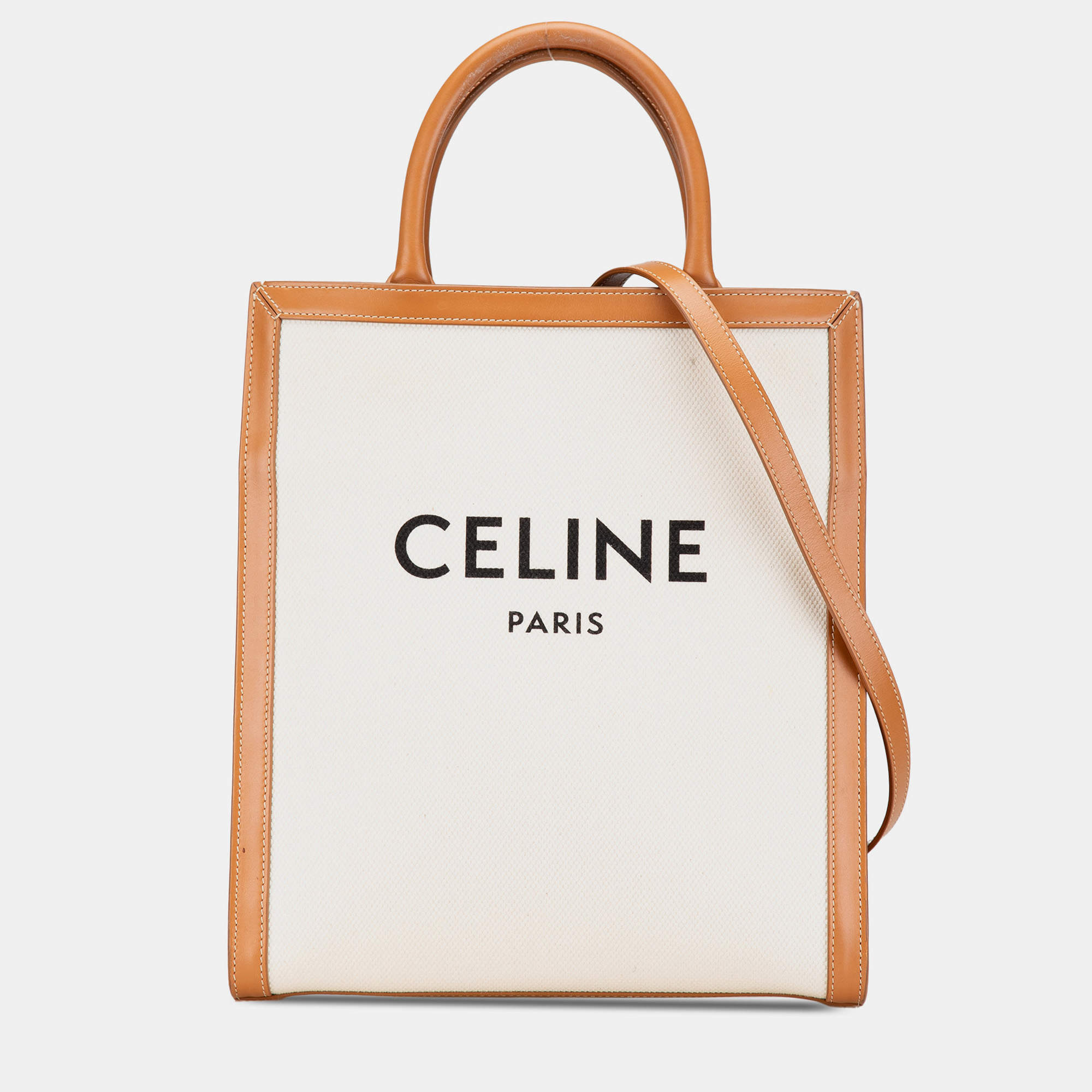 Celine Brown Small Vertical Cabas Satchel