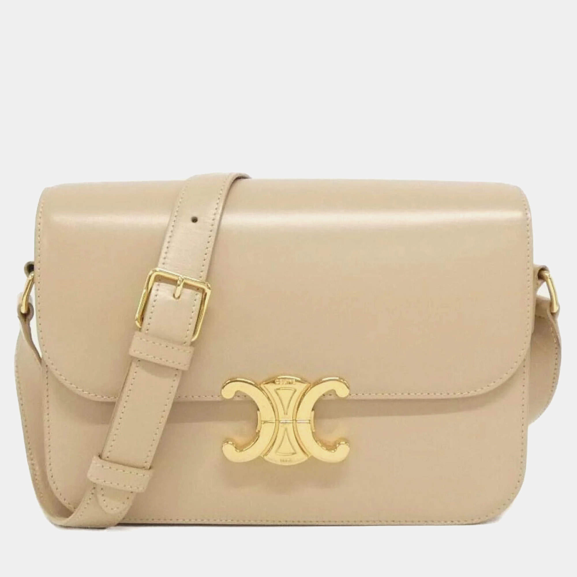 Celine Leather Classic Triomphe Shoulder Bag