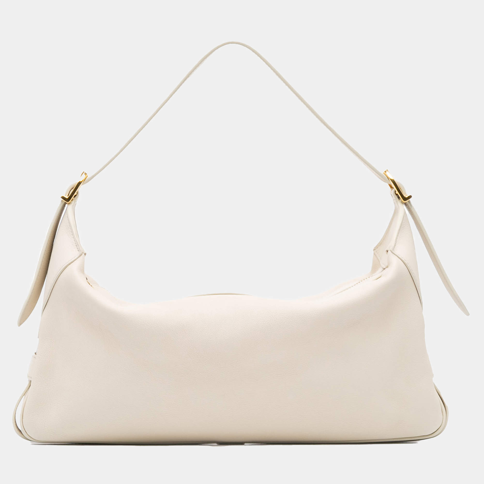 Celine White Medium Calfskin Romy Shoulder Bag