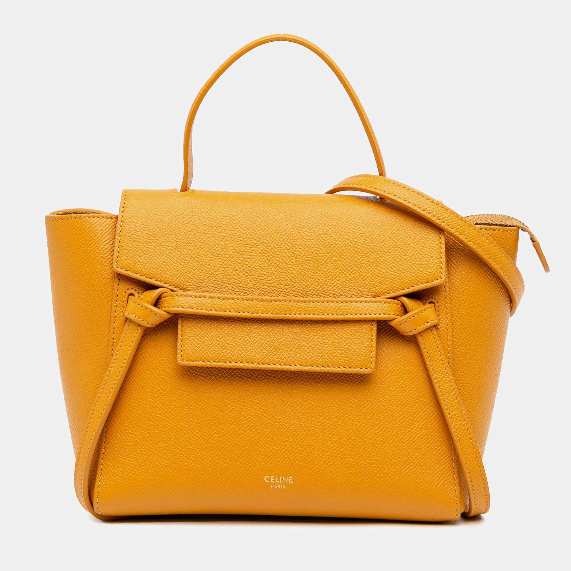 Celine Yellow Nano Grained Calfskin Belt Bag