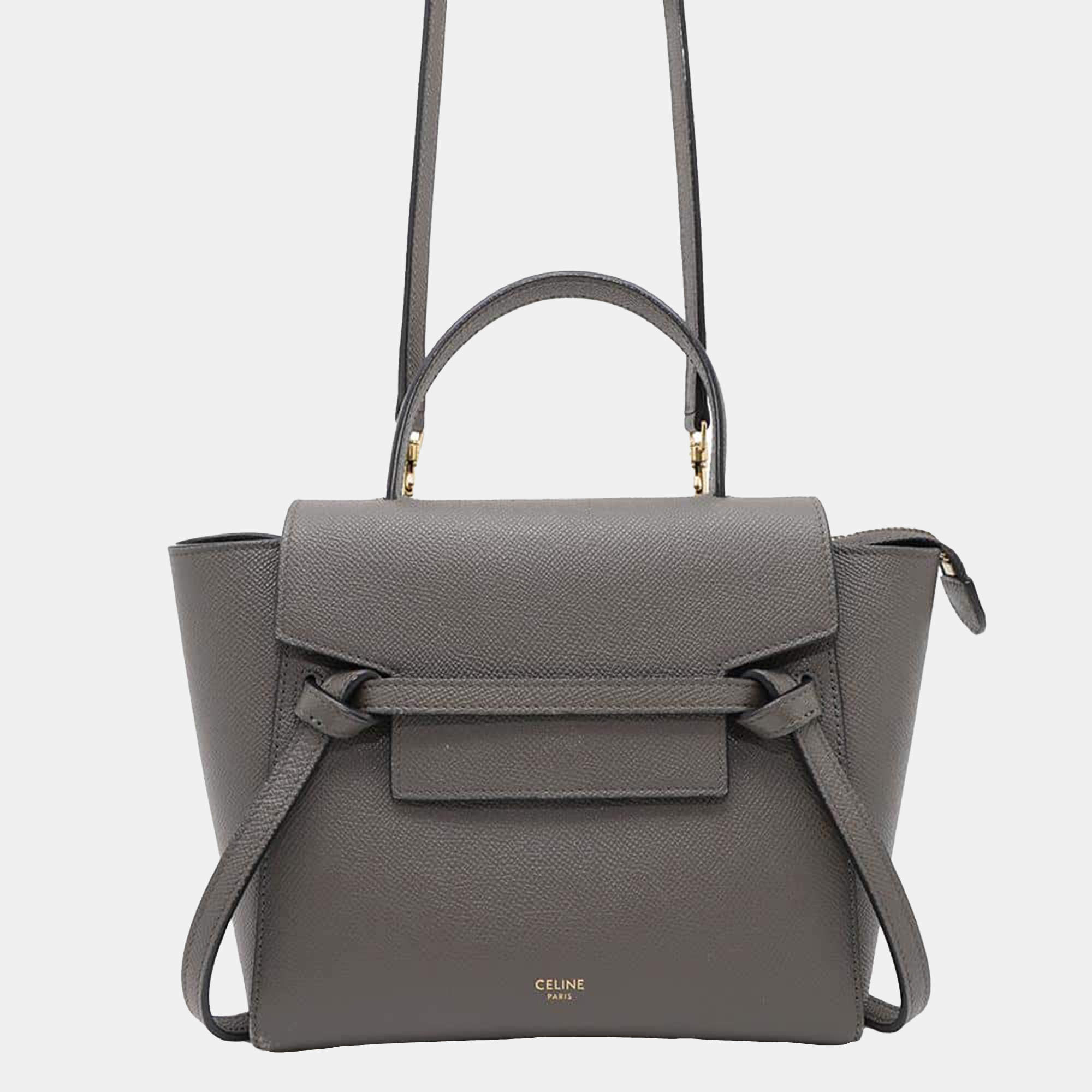 Celine Gray Calf Leather Nano Belt Bag