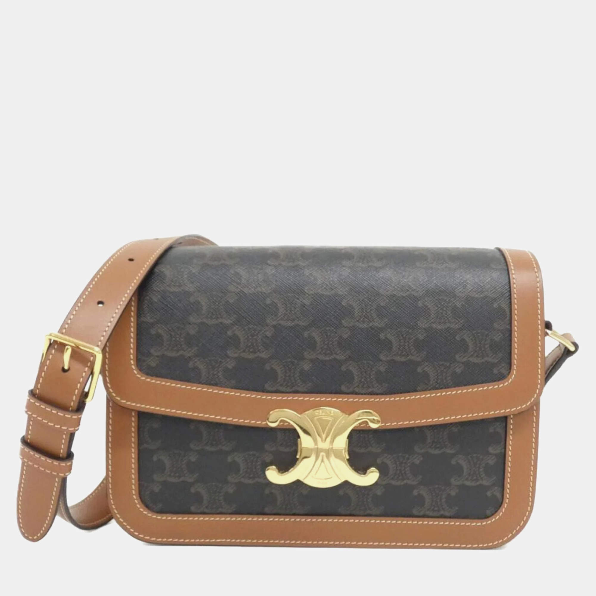 Celine Leather Classic Triomphe Shoulder Bag