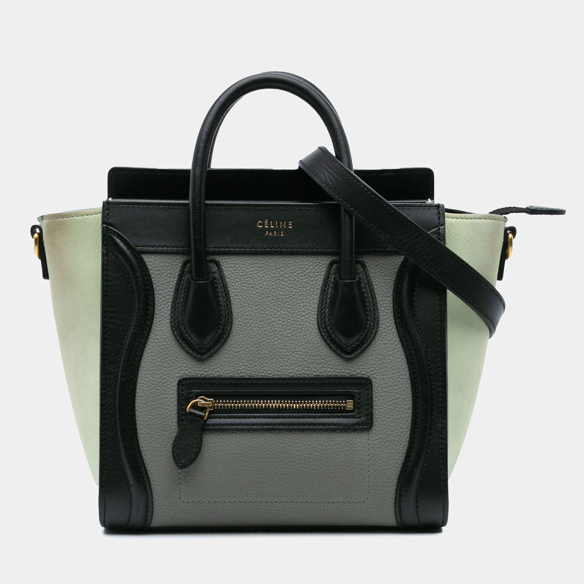 Celine Nano Tricolor Leather Luggage Tote