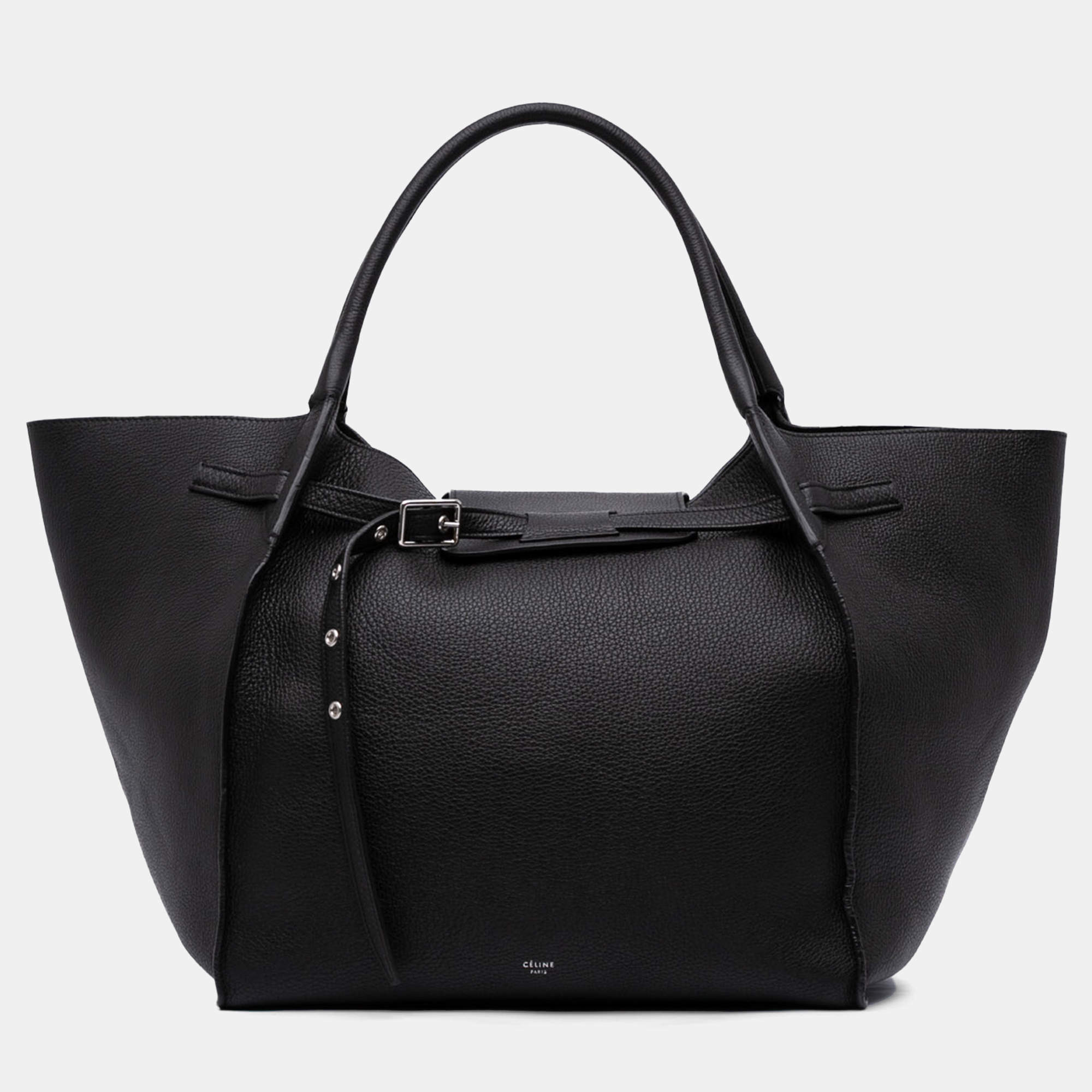 Celine Black Medium Supple Grained Calfskin Big Bag
