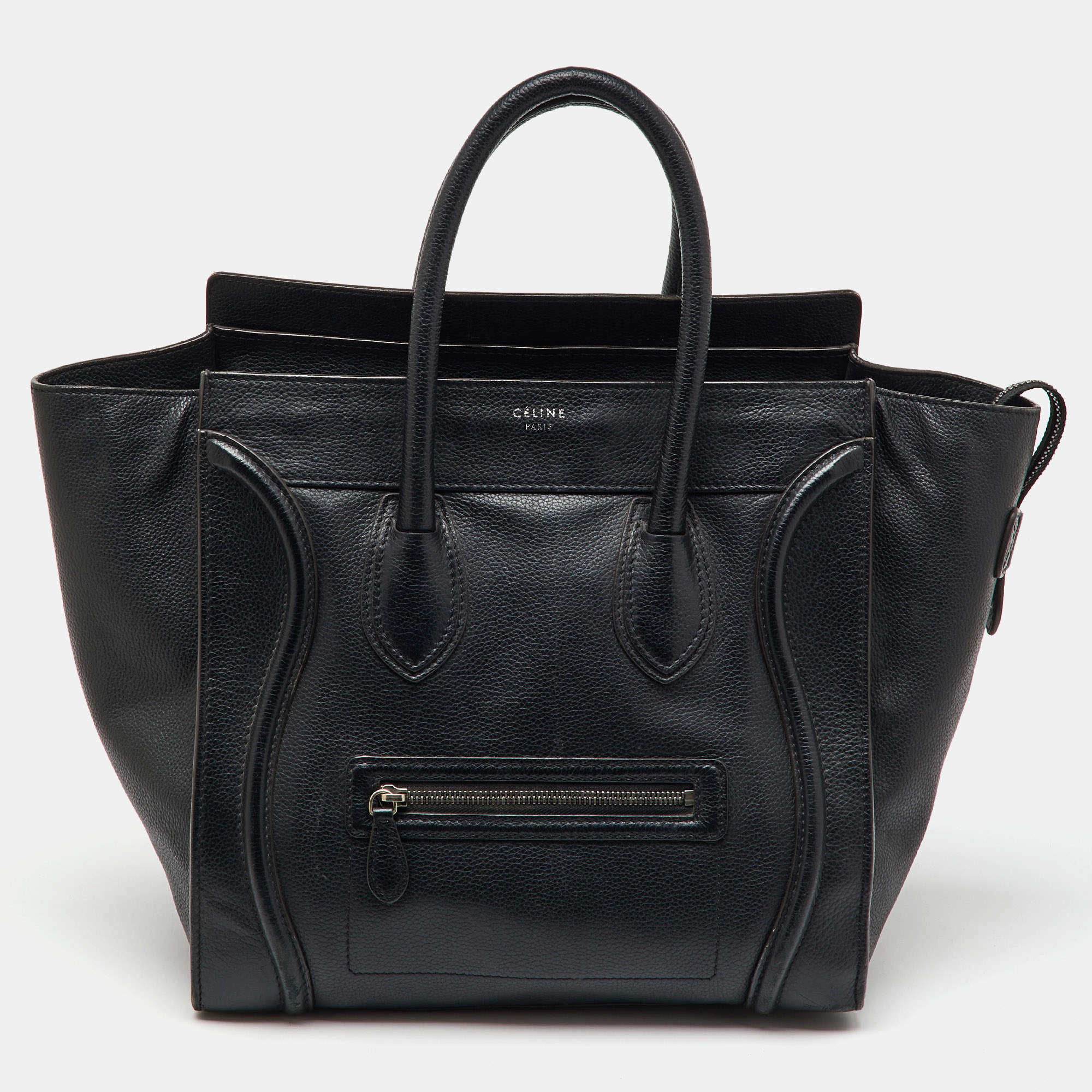 Celine Black Leather Mini Luggage Tote