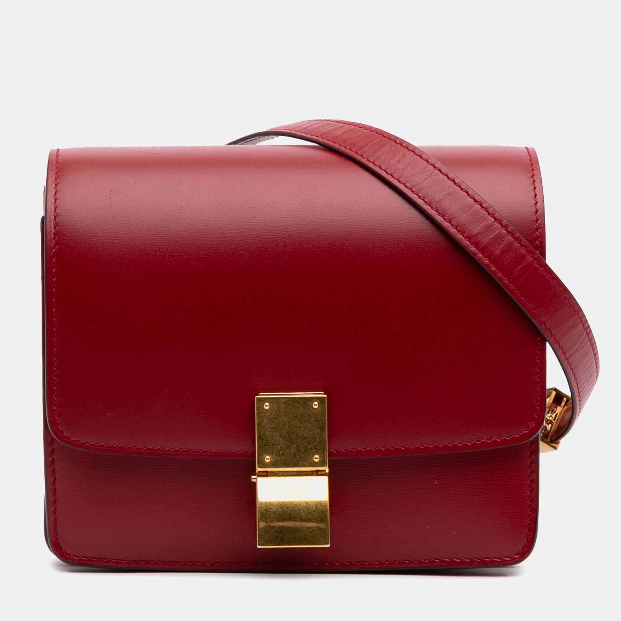 Celine Red Small Calfskin Classic Box