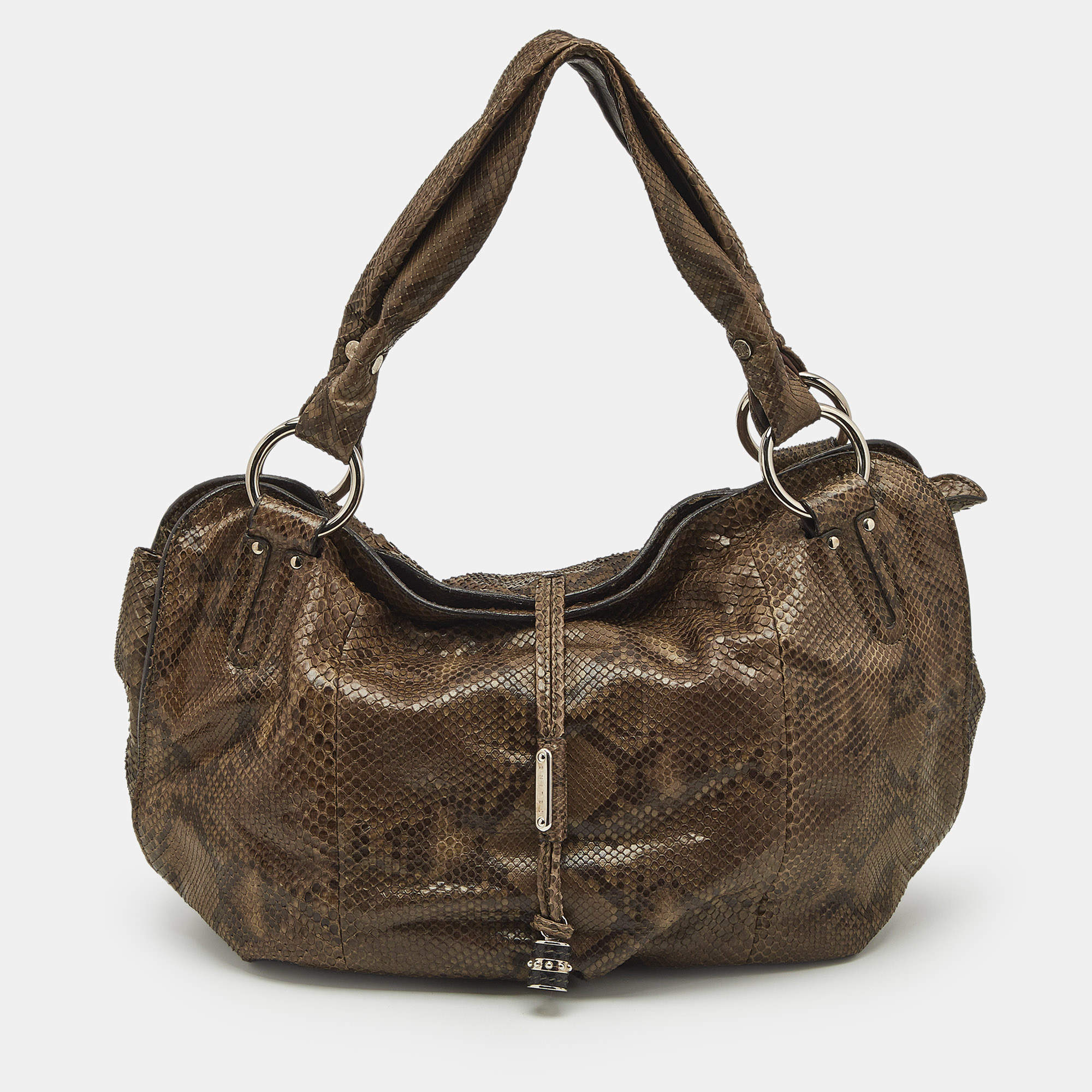 Celine Olive Green Python Bittersweet Hobo