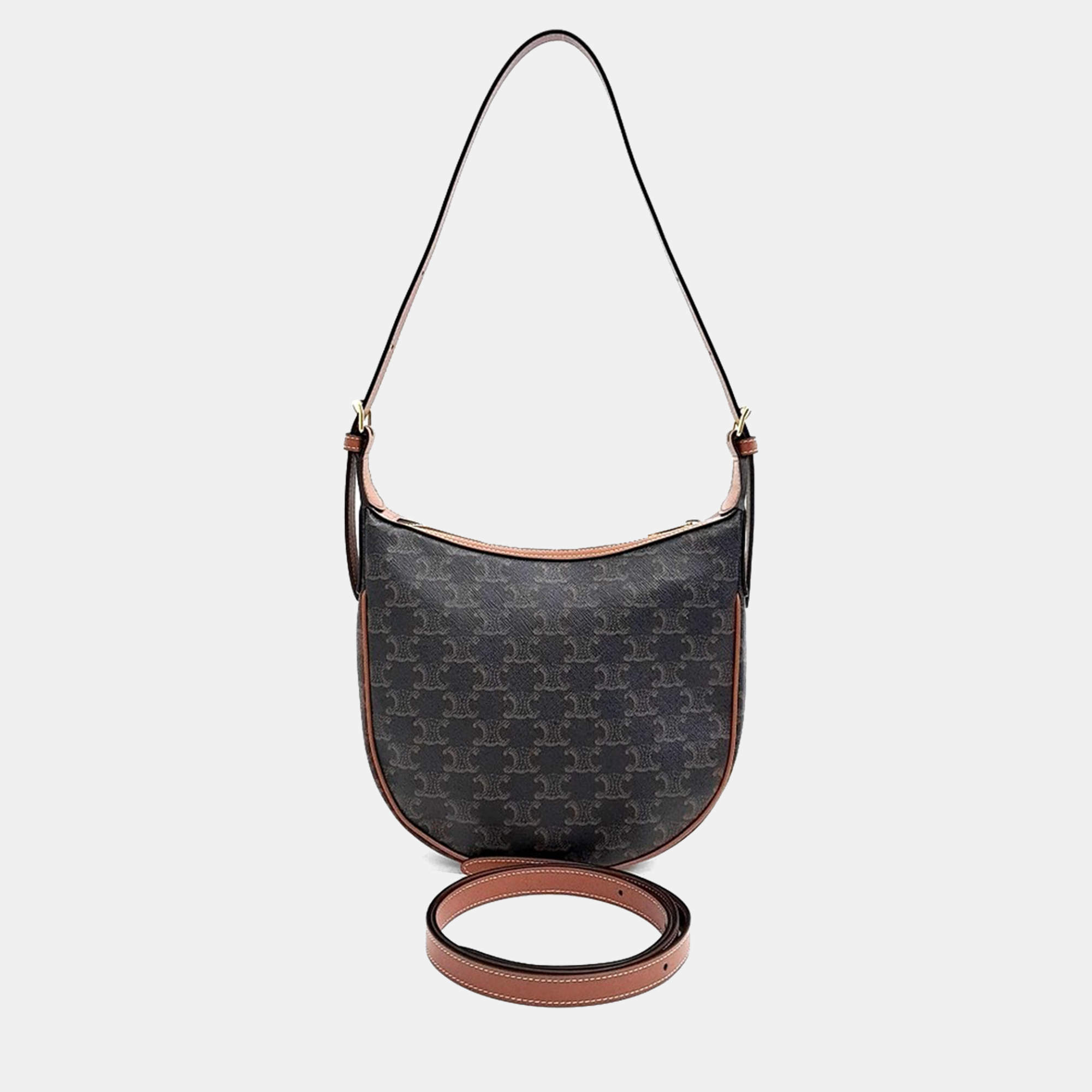 Celine Black Coated Canvas Small Eloise Hobo Bag
