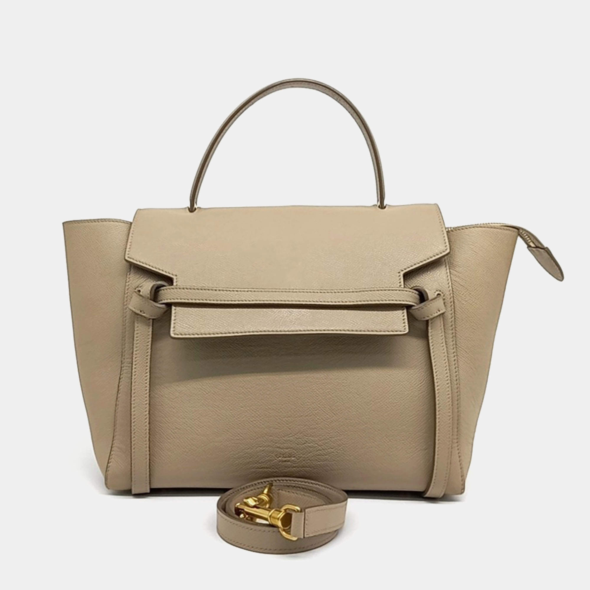Celine Beige Leather belt bag mini