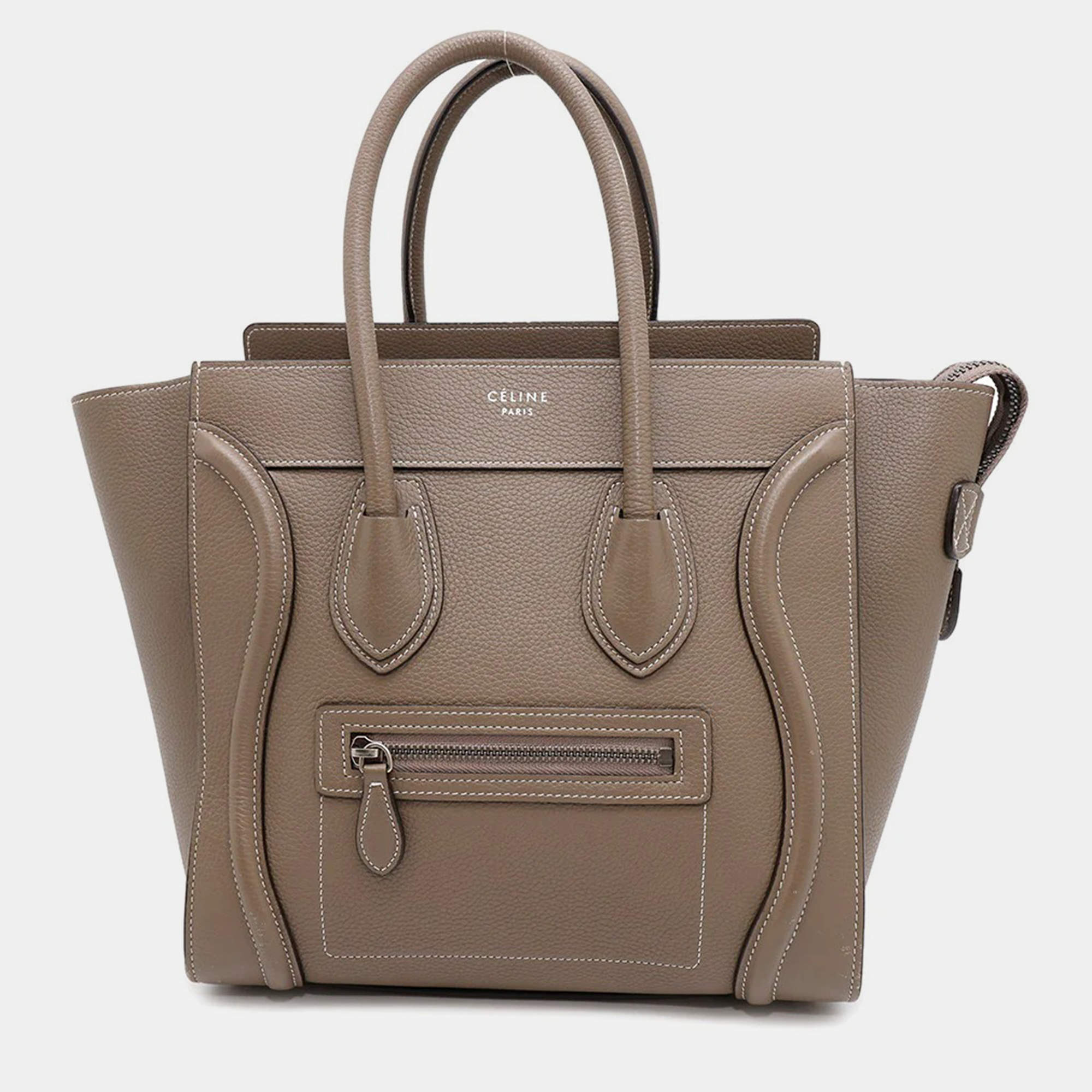 Celine Luggage Micro Shopper Suri Leather