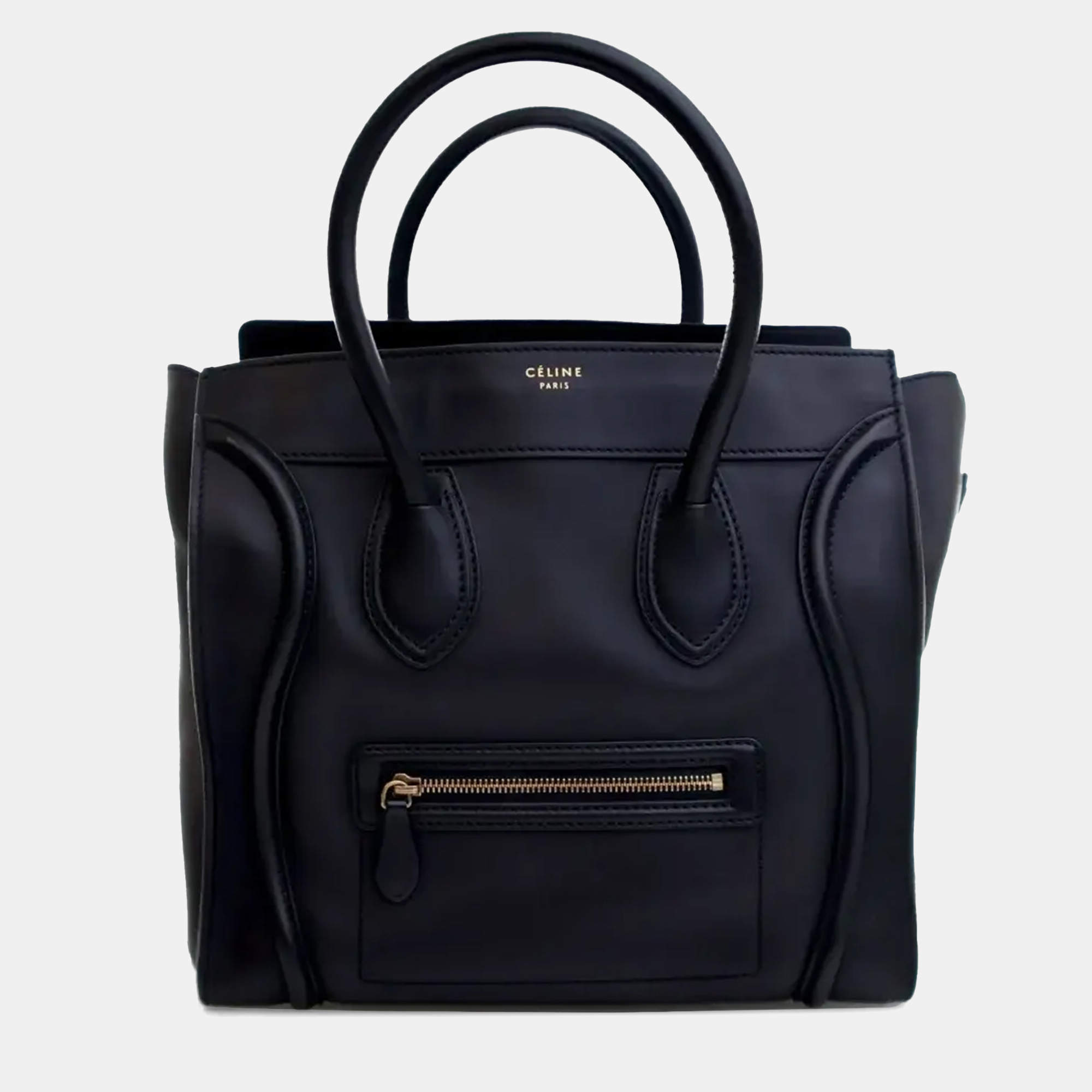 Celine Black Mini Calfskin Luggage Tote