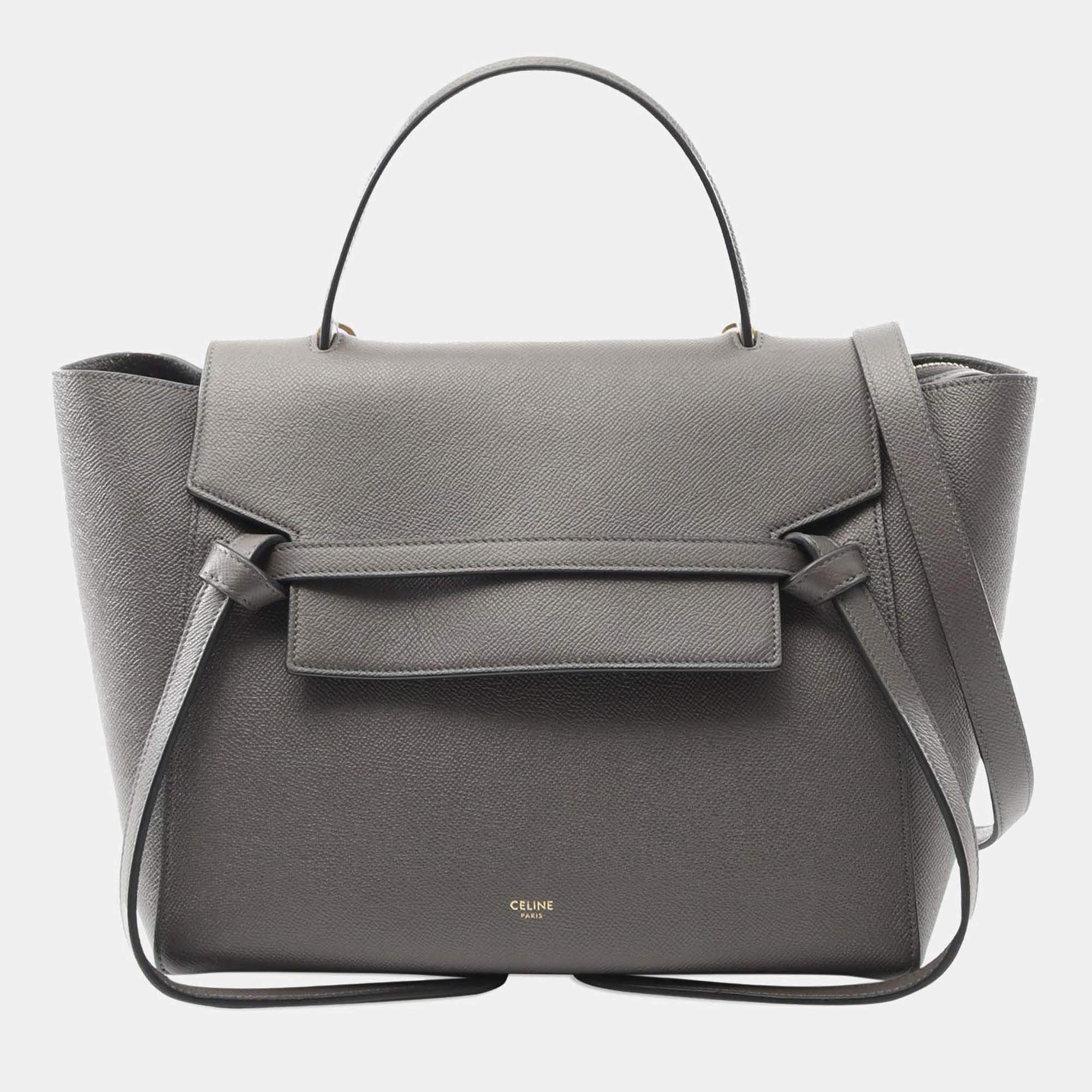 Celine Grey Mini Grained Calfskin Belt Bag
