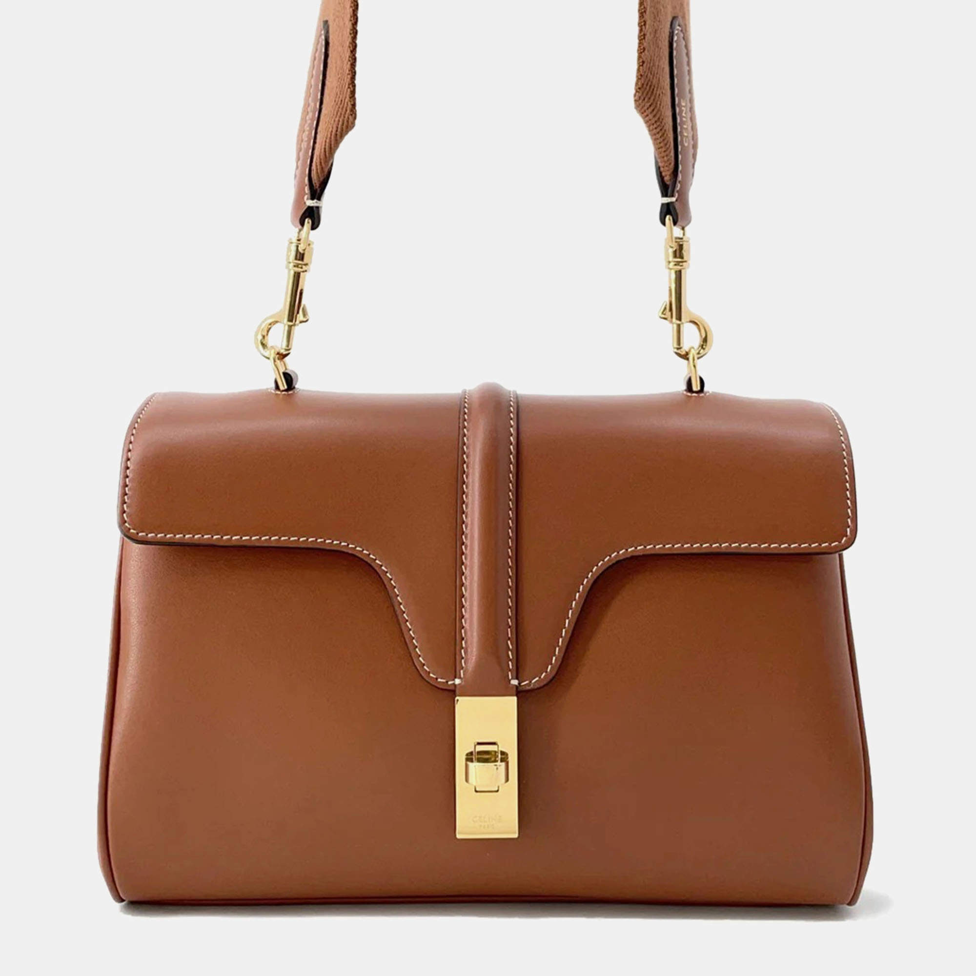 Celine Teen Soft 16 (Season) Shoulder Tan Calf Leather