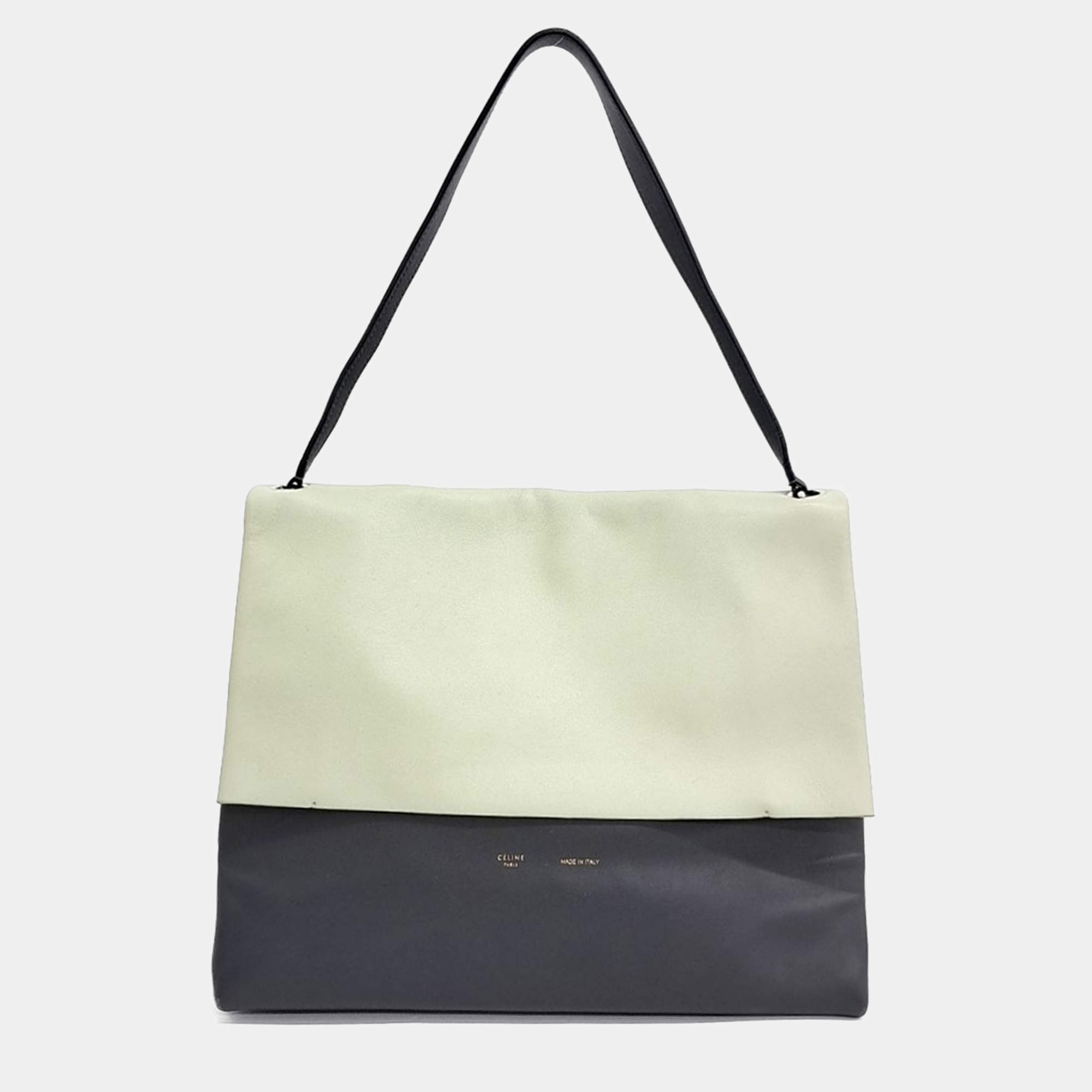 Pre Owned Celine Black White Leather All Soft Bag