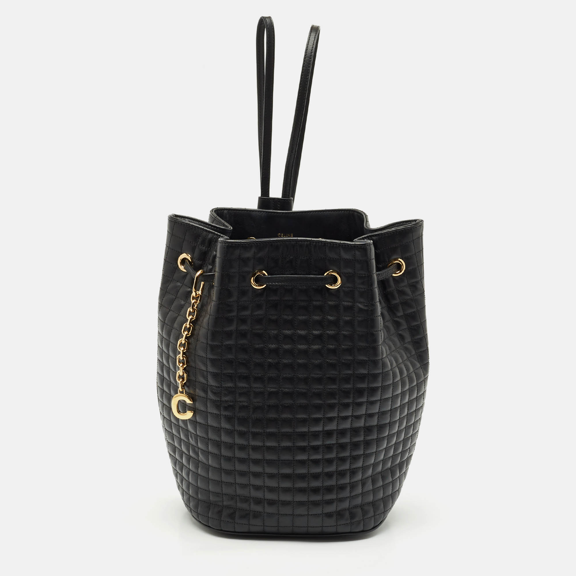 Pre Owned Celine Black Quilted Leather Small C Backpack