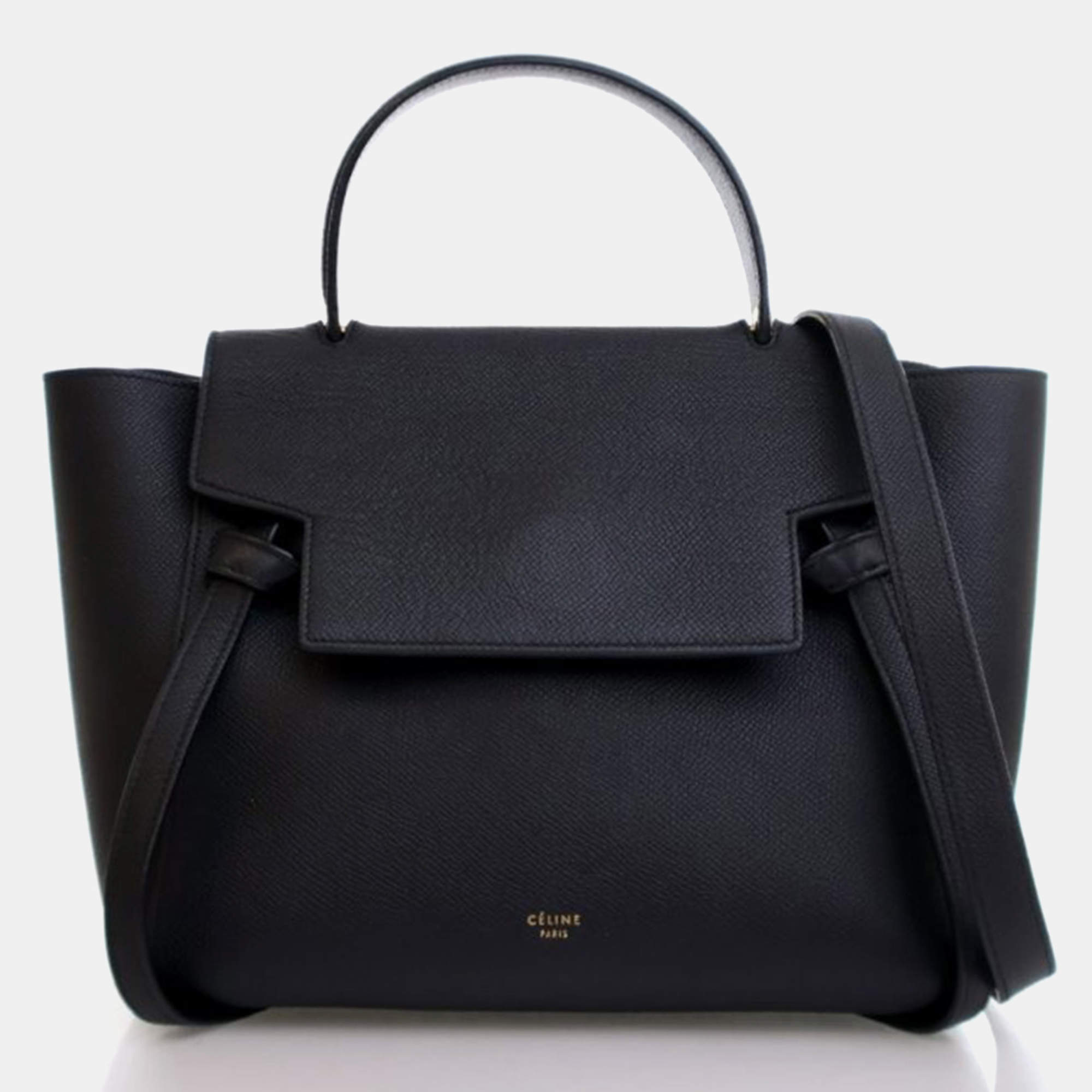 Pre Owned Celine Belt Micro Black Calfskin Handbag
