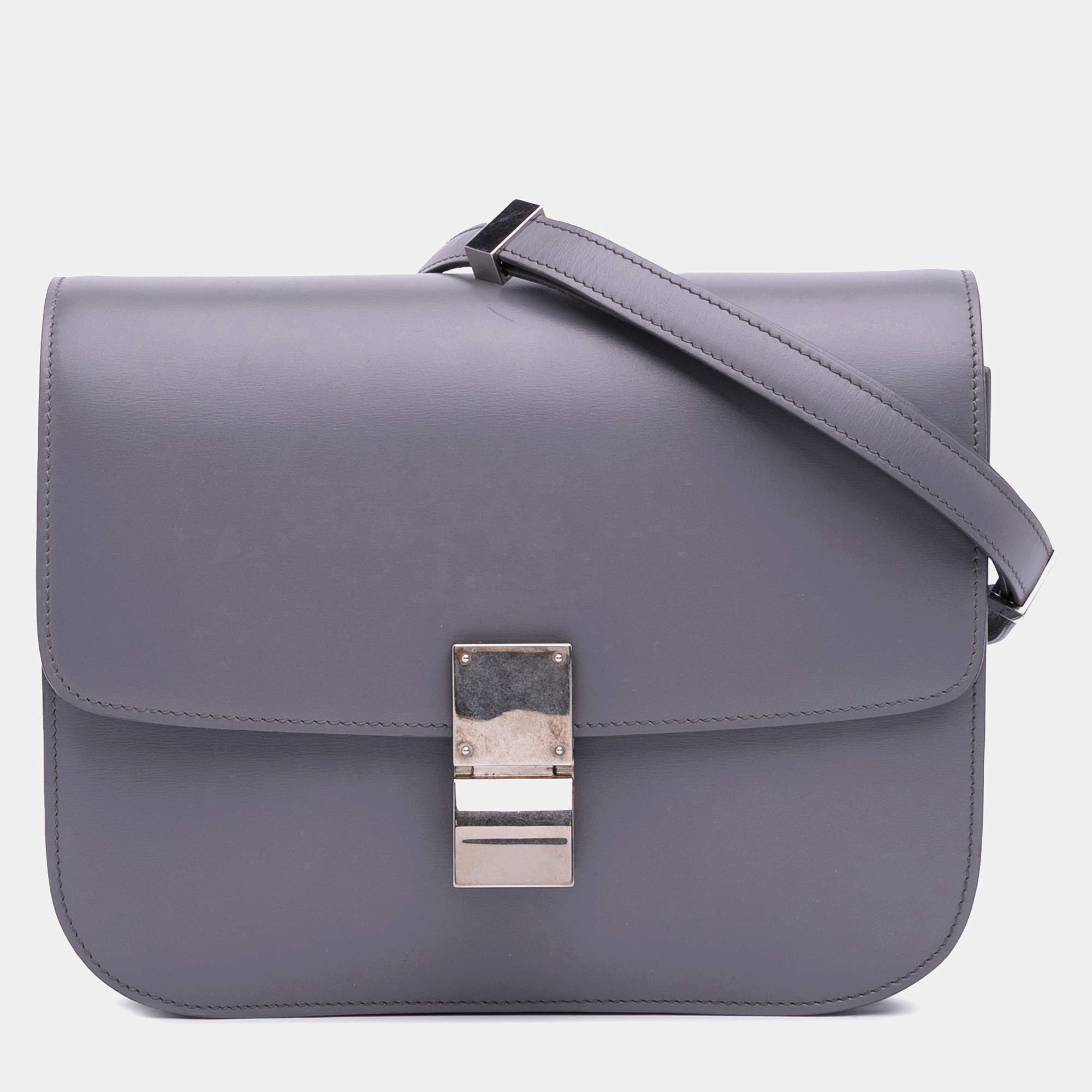 Pre Owned Celine Purple Medium Calfskin Classic Box