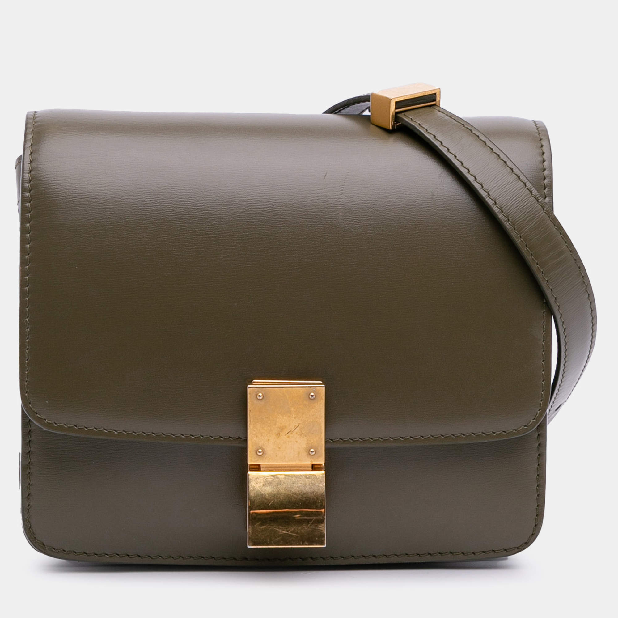 Pre Owned Celine Brown Small Calfskin Classic Box