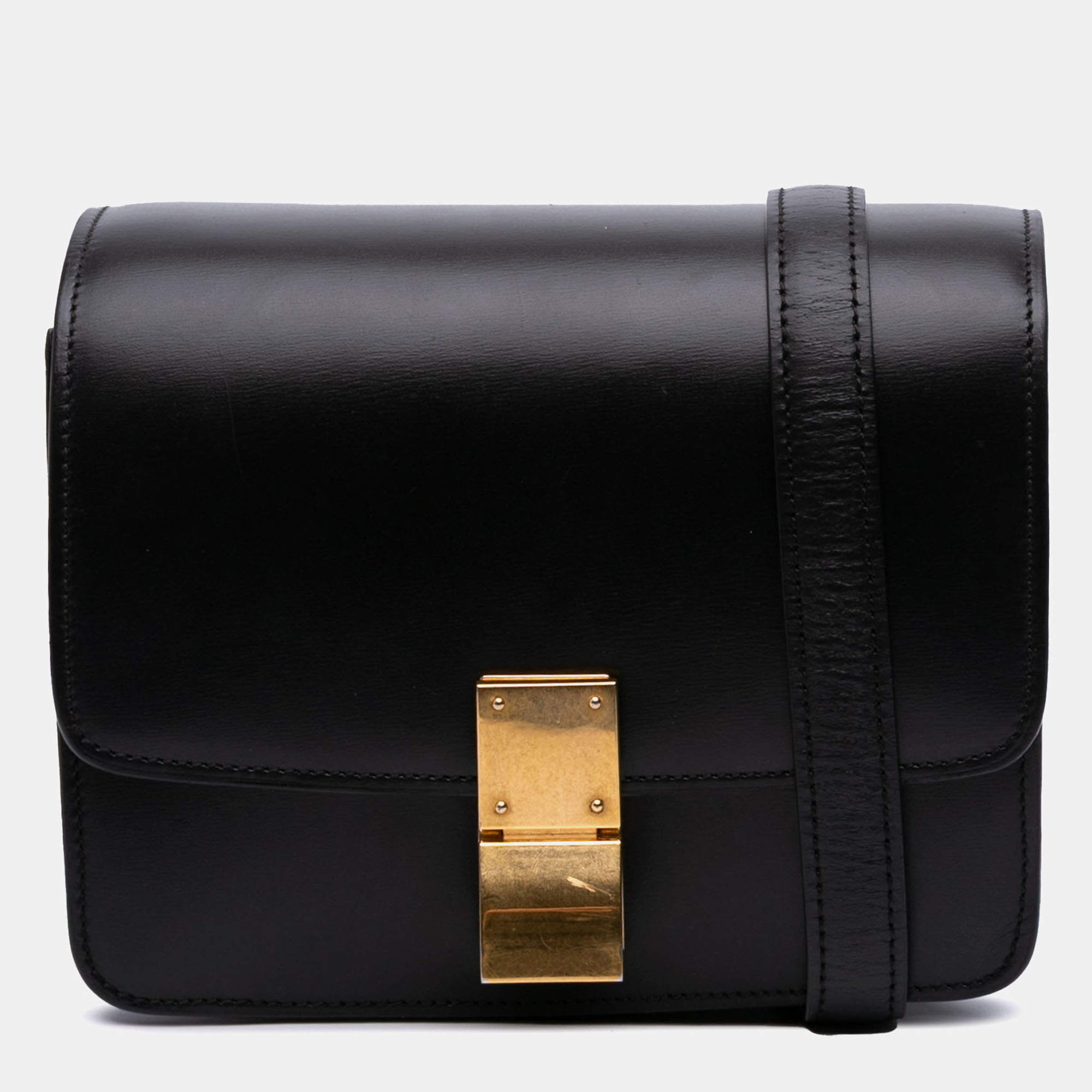 Pre Owned Celine Black Small Calfskin Classic Box