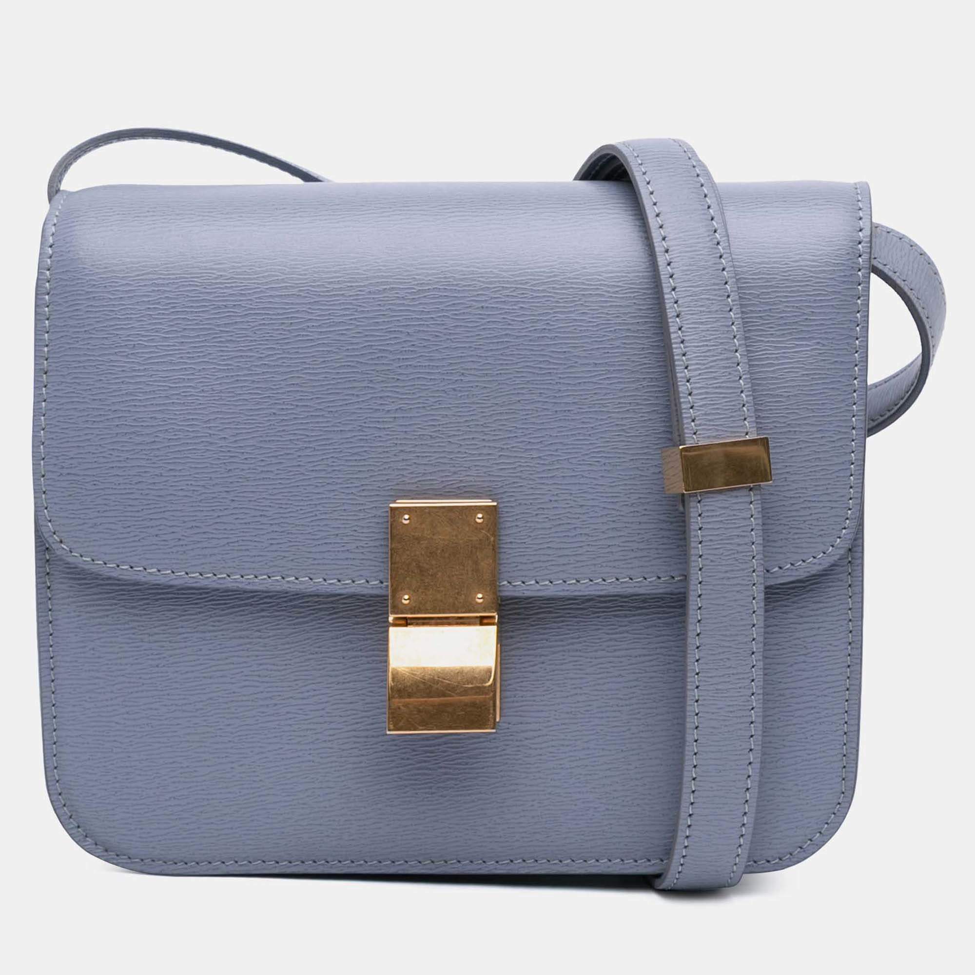 Pre Owned Celine Blue Teen Liege Calfskin Classic Box