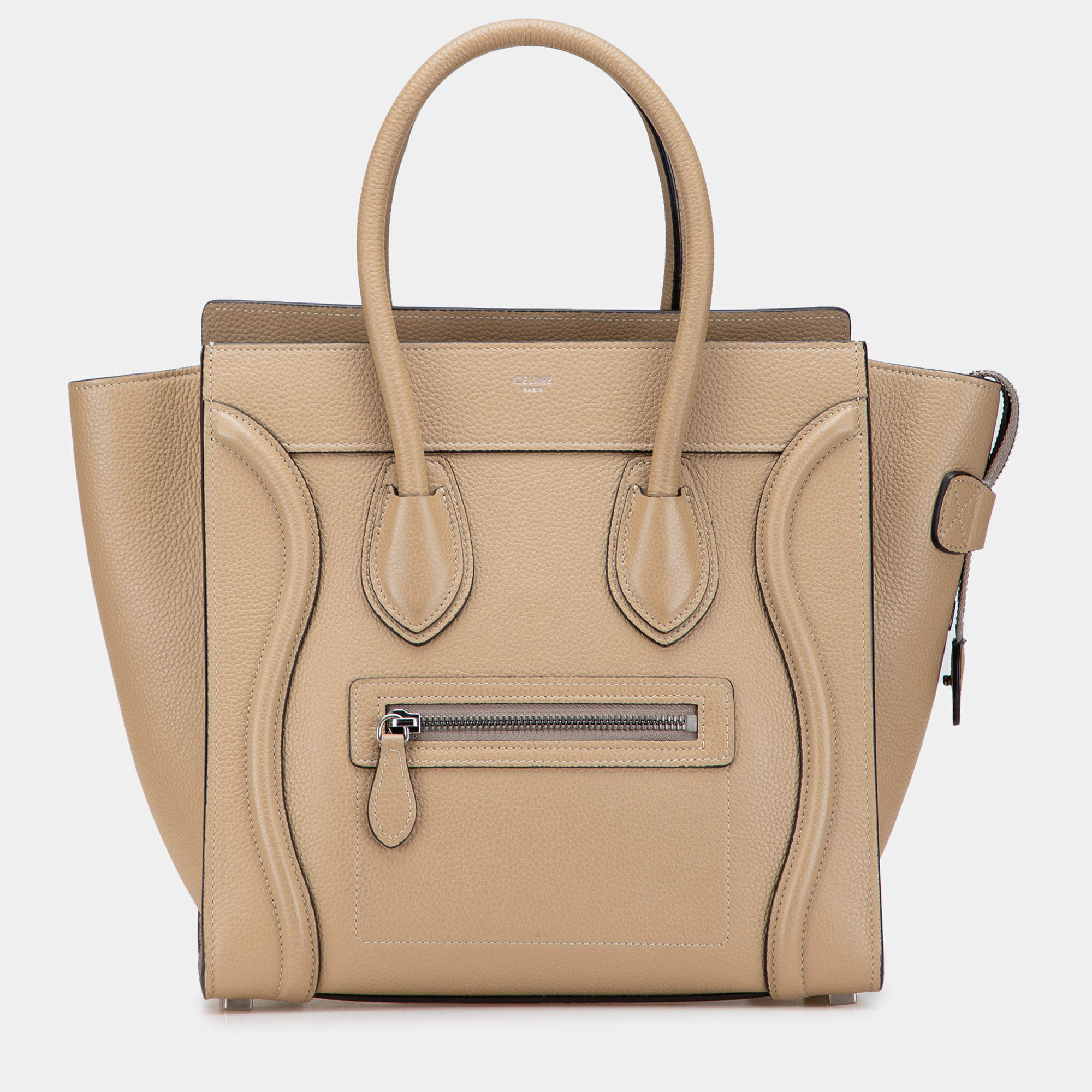Pre Owned Celine Brown Micro Drummed Calfskin Luggage Tote