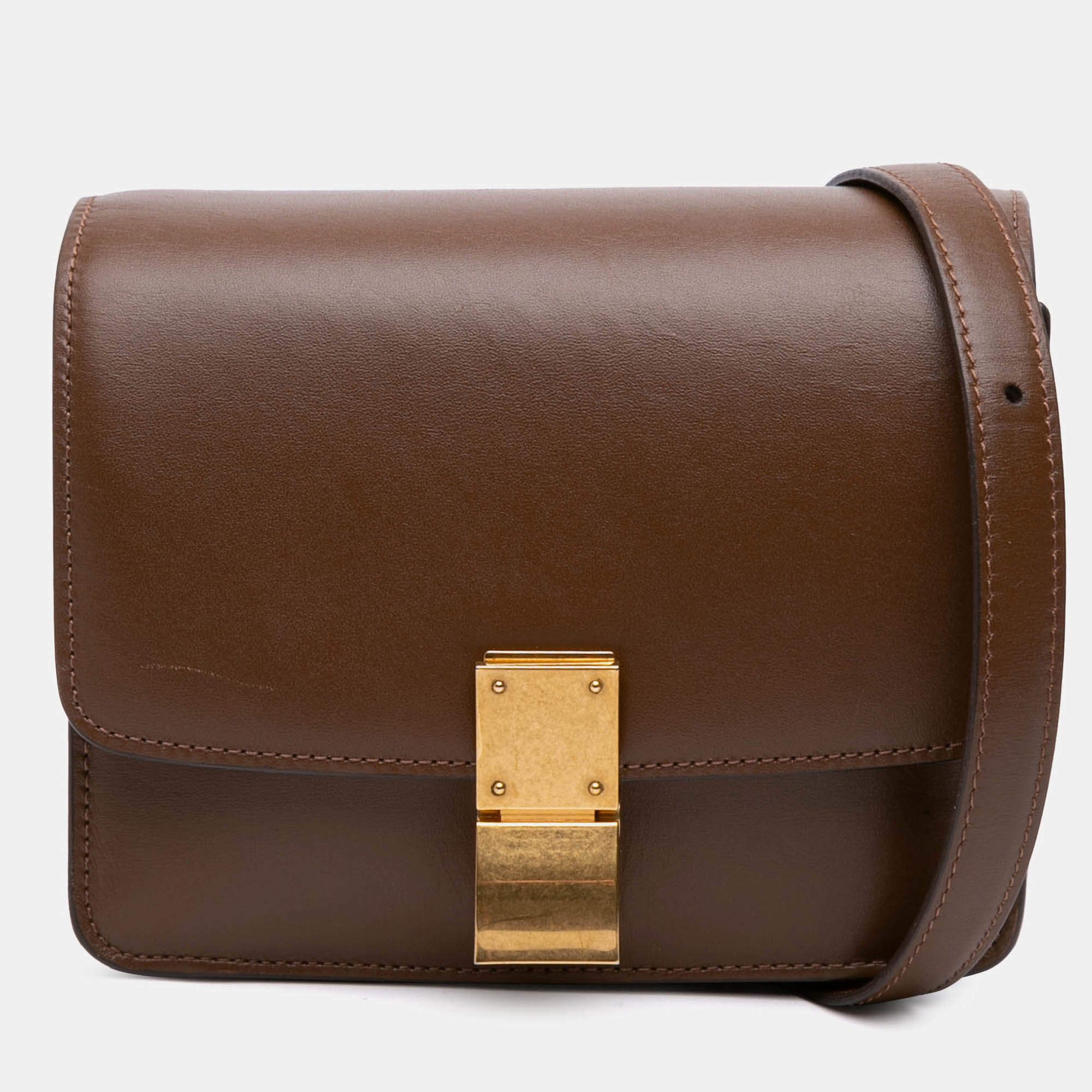 Pre Owned Celine Brown Small Calfskin Classic Box