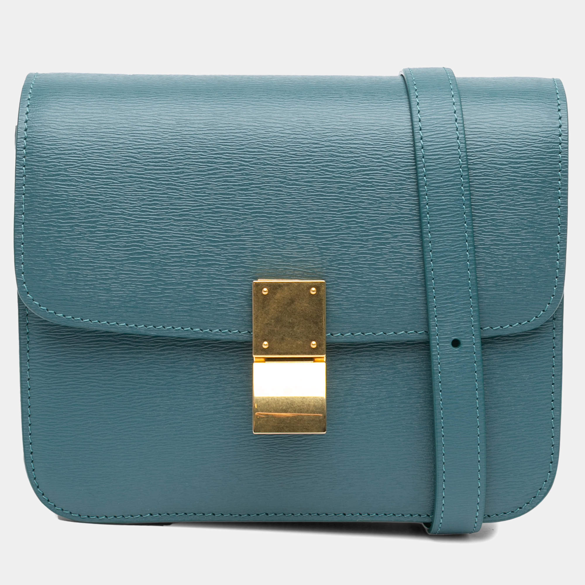 Pre Owned Celine Blue Teen Liege Calfskin Classic Box