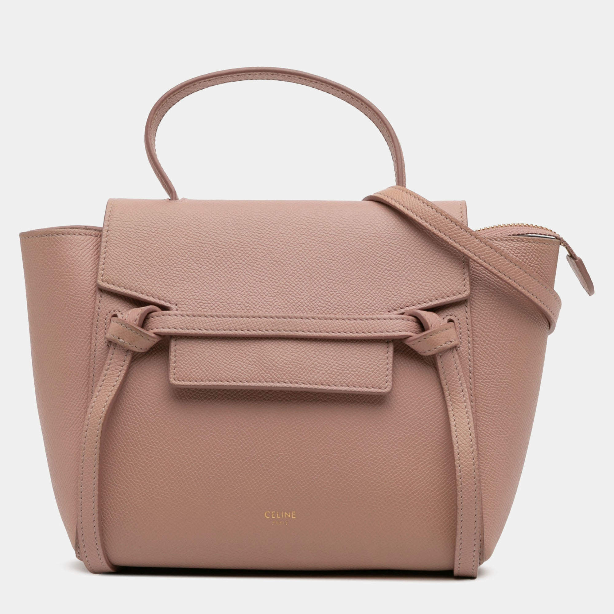 Pre Owned Celine Pink Nano Grained Calfskin Belt Bag