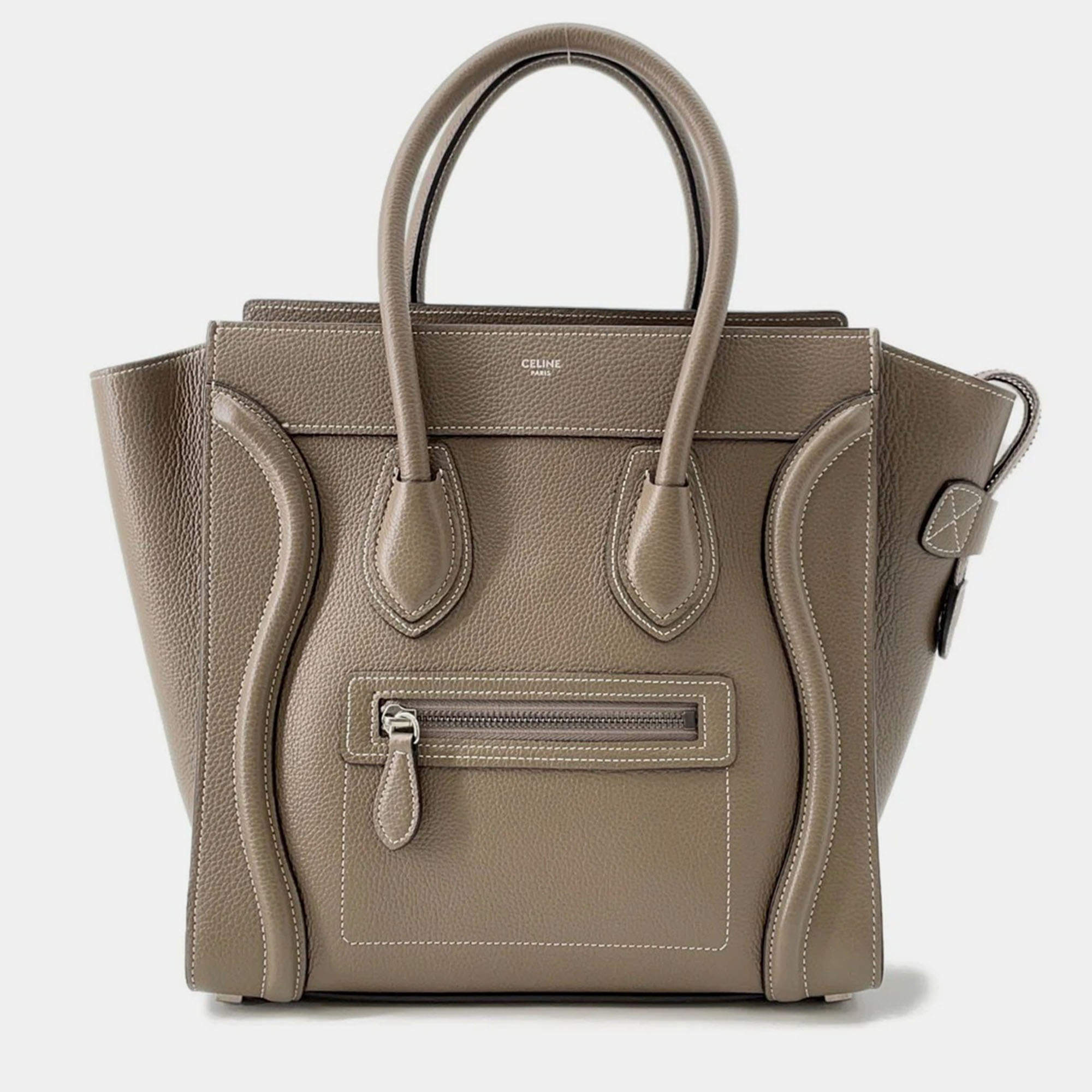 Pre Owned Celine Luggage Shopper Suri Leather Size Micro