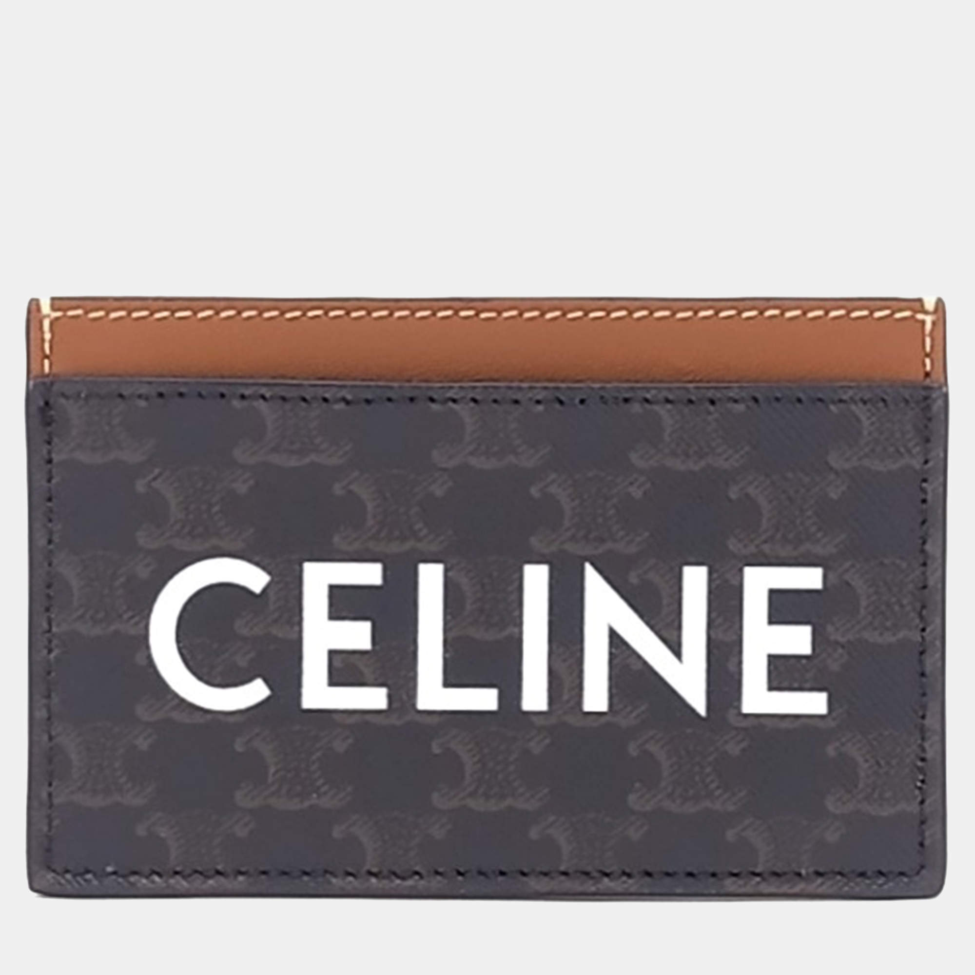 Pre Owned Celine Brown Canvas Triumph Card Holder