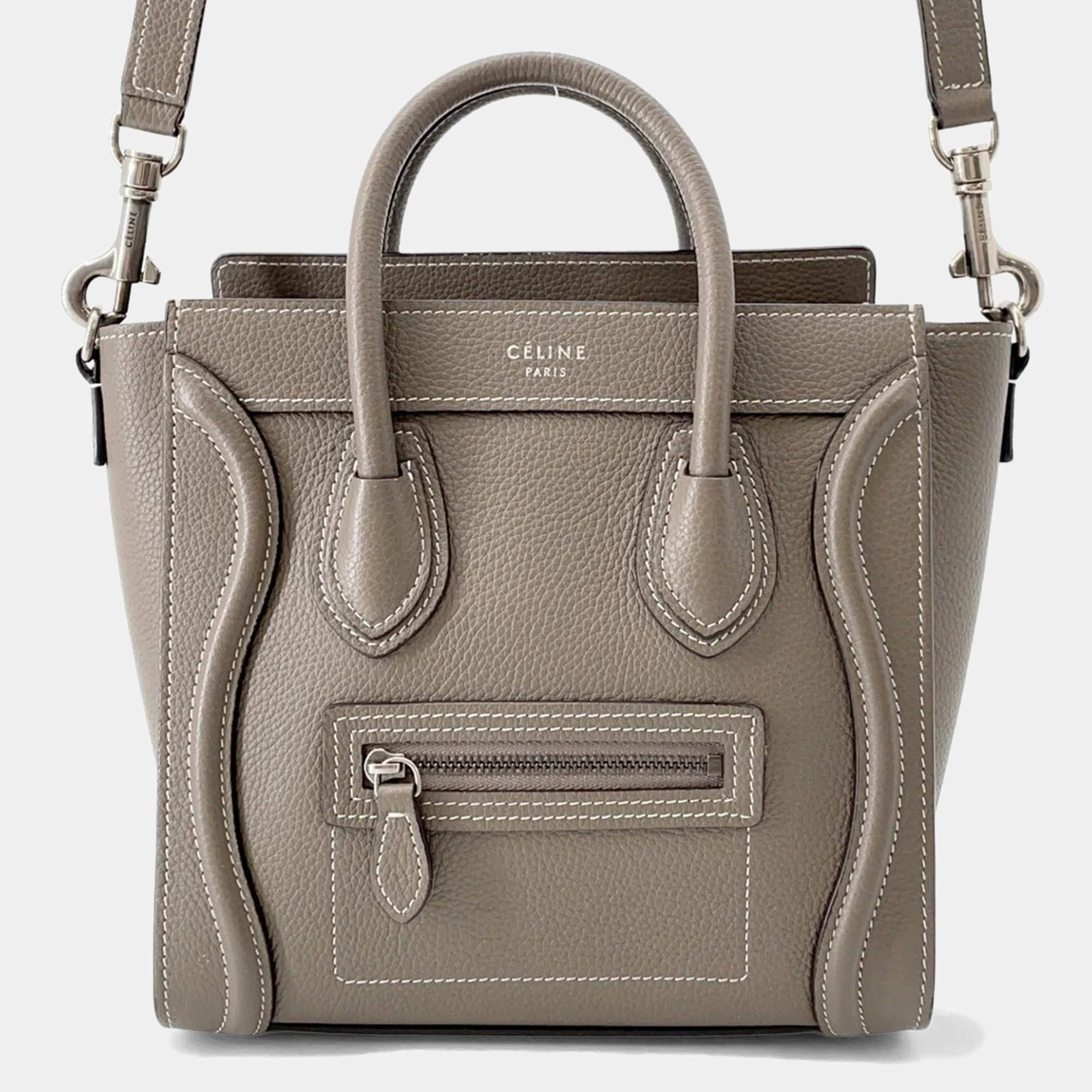 Pre Owned Celine Luggage Shopper Suri Leather Size Nano