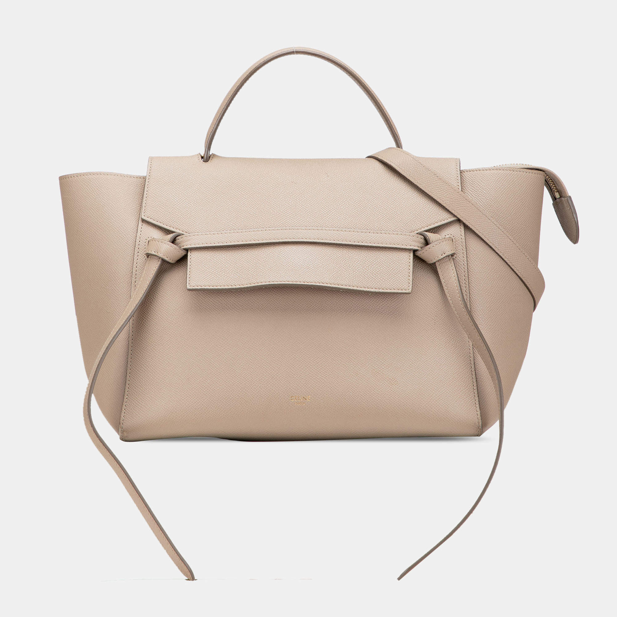 Pre Owned Celine Beige Mini Leather Belt Bag Satchel