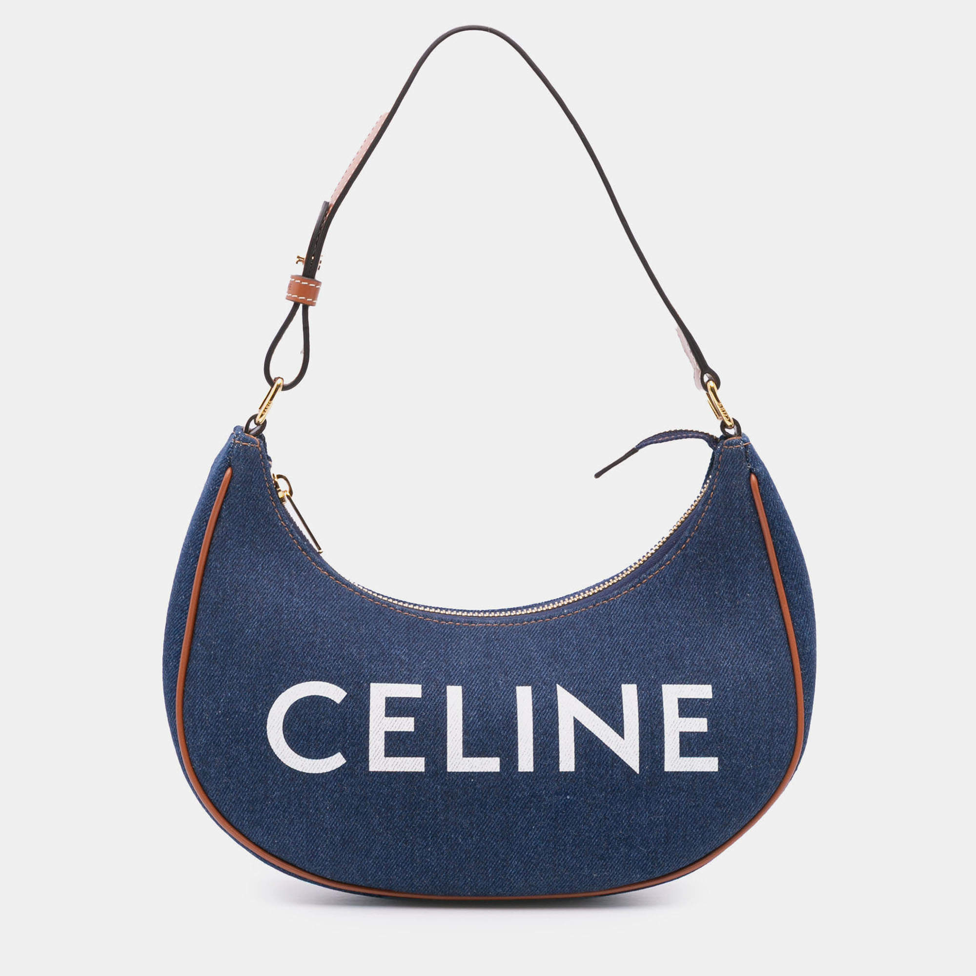 Pre Owned Celine Blue Denim Ava Shoulder Bag