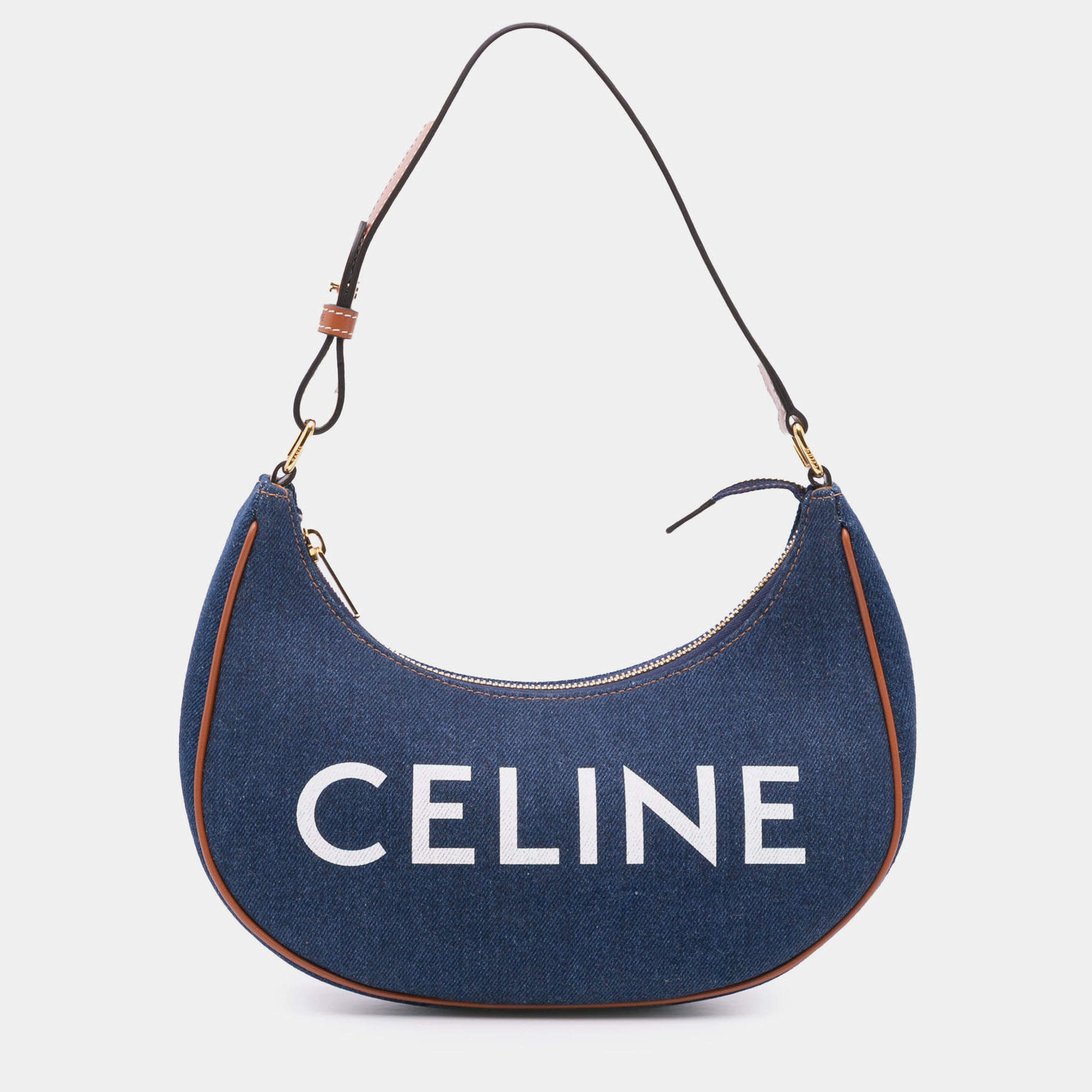 Pre Owned Celine Blue Denim Ava Shoulder Bag