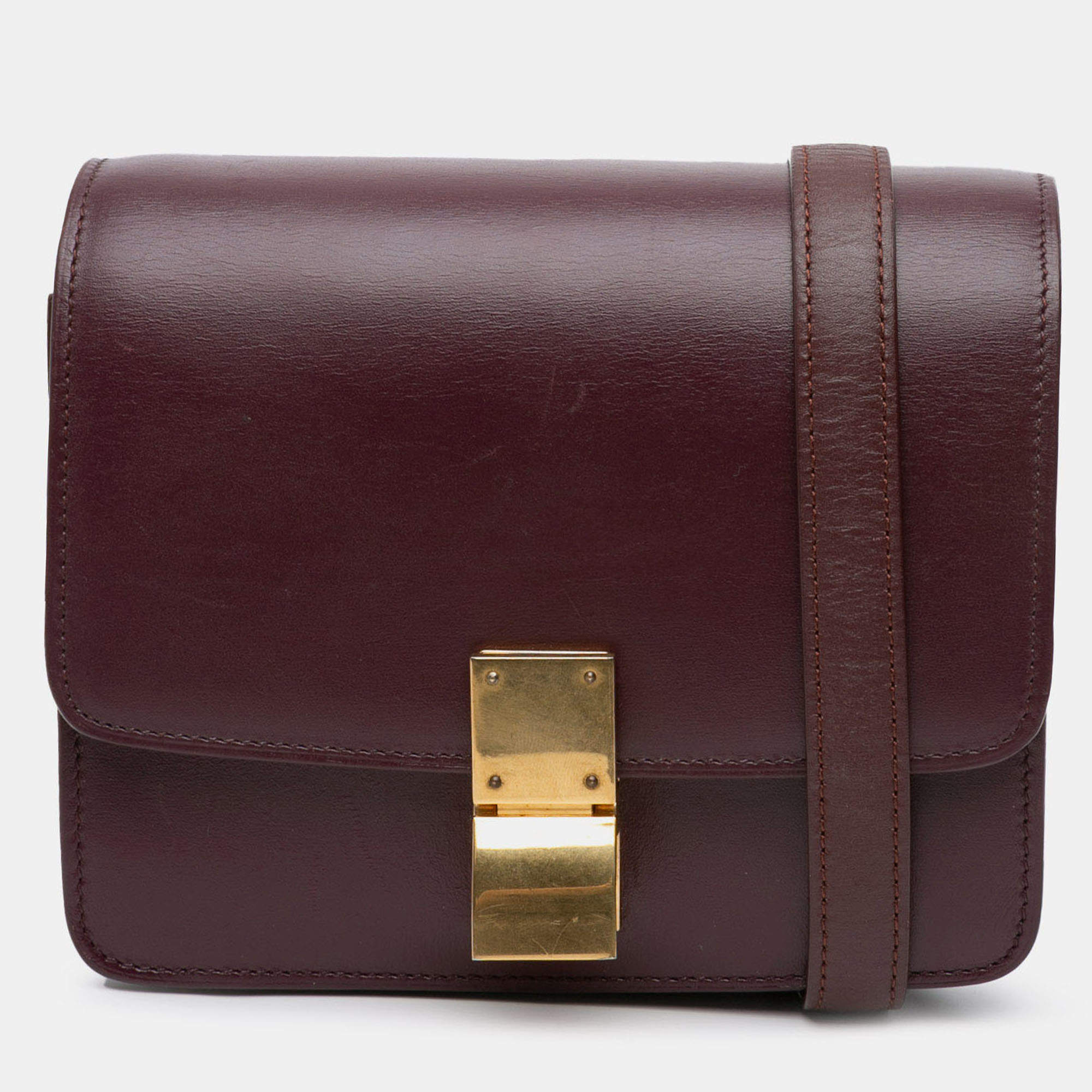 Pre Owned Celine Red Small Calfskin Classic Box