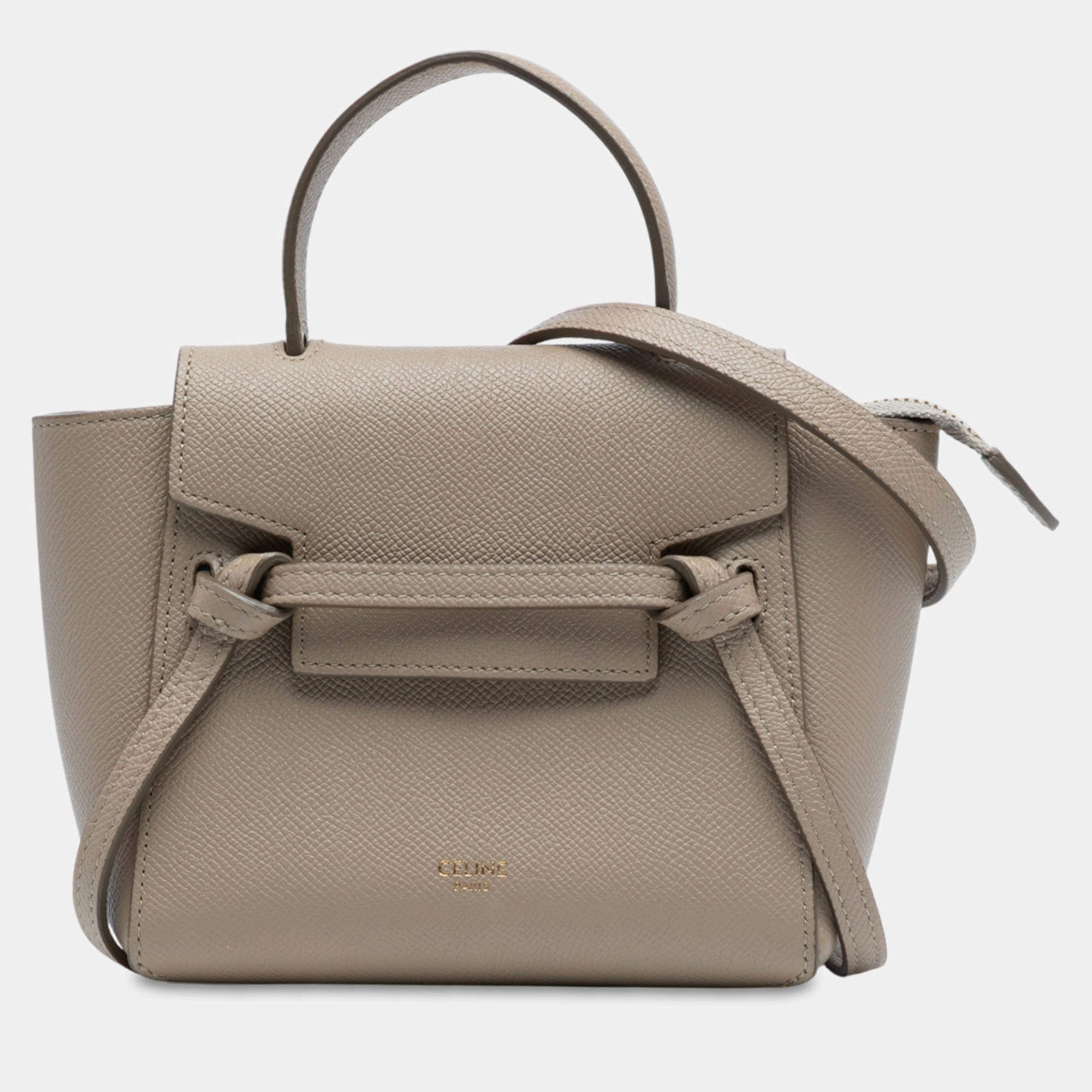 Pre Owned Celine Brown Pico Grained Calfskin Belt Bag