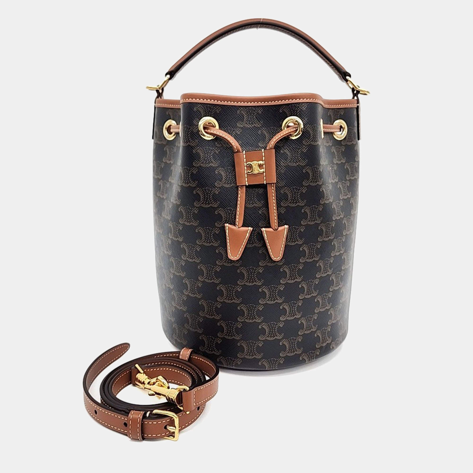 Pre Owned Celine Brown PVC Triumph Clara Bag