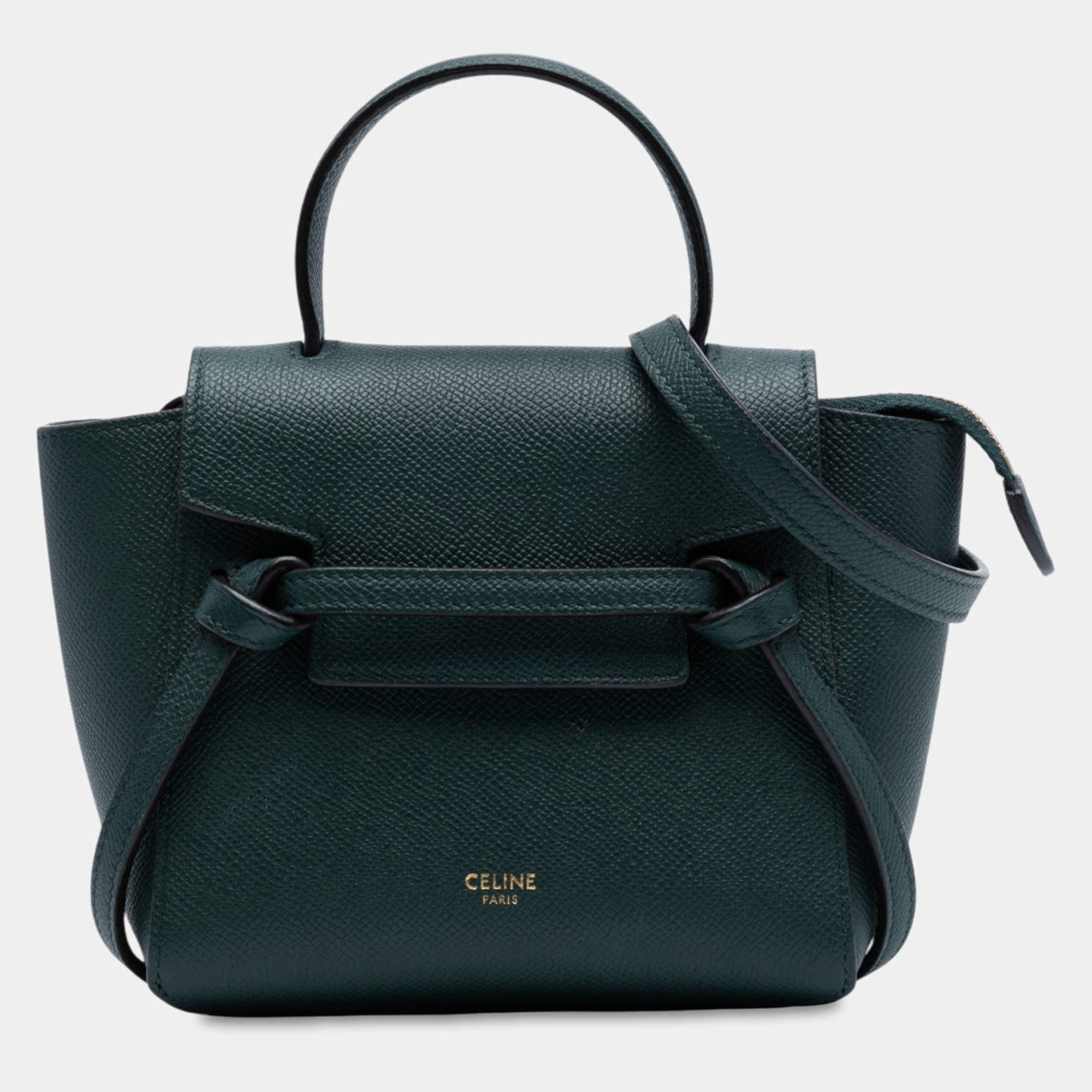 Pre Owned Celine Pico Grained Calfskin Belt Bag