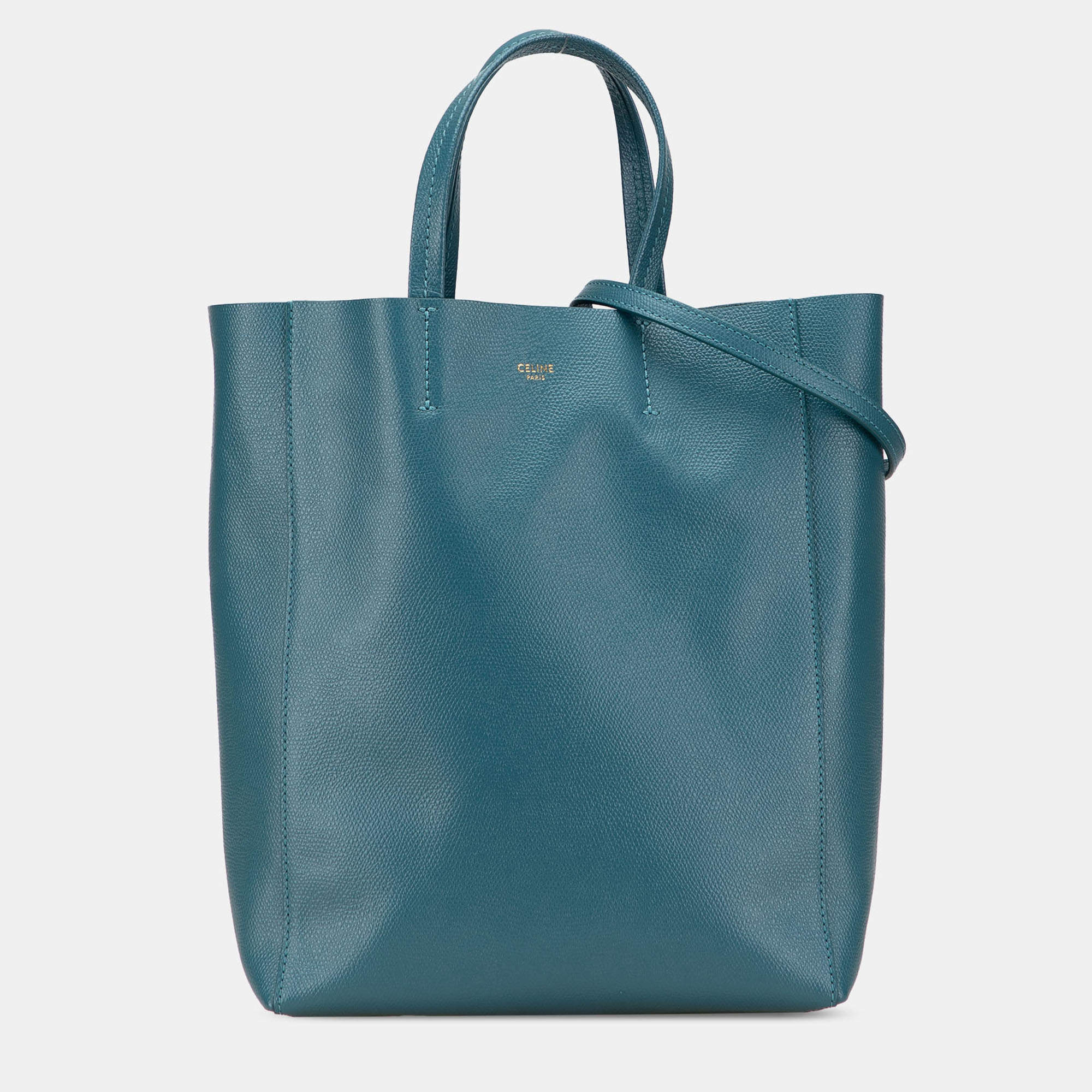 Pre Owned Celine Small Grained Calfskin Vertical Cabas Satchel