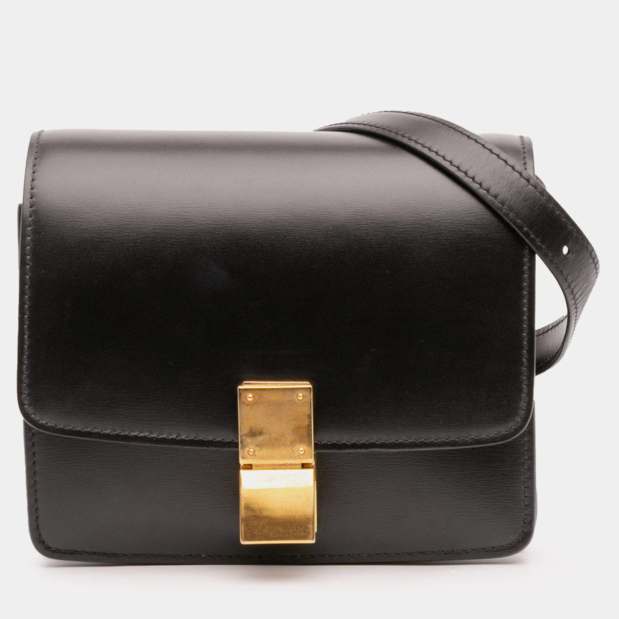 Pre Owned Celine Black Small Calfskin Classic Box